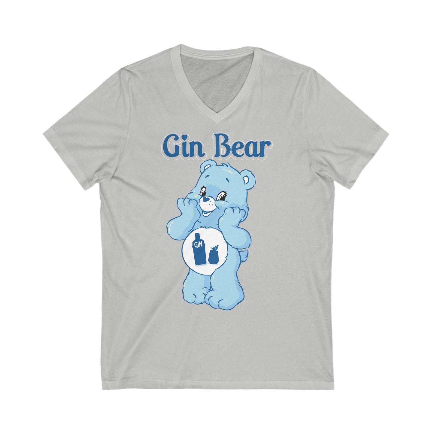 Gin Bear - Unisex Jersey Short Sleeve V-Neck Tee