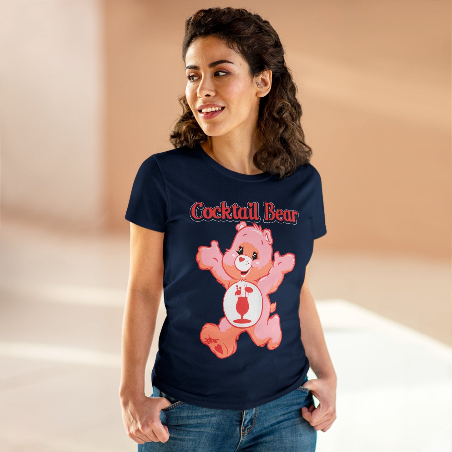 Cocktail Bear - Women's Midweight Cotton Tee