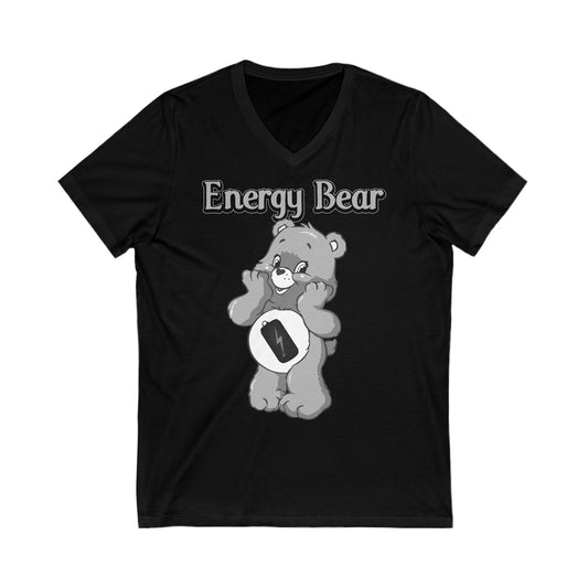 Energy Bear - Unisex Jersey Short Sleeve V-Neck Tee