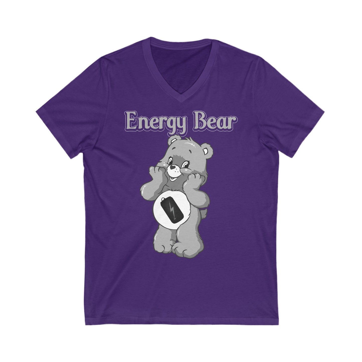 Energy Bear - Unisex Jersey Short Sleeve V-Neck Tee