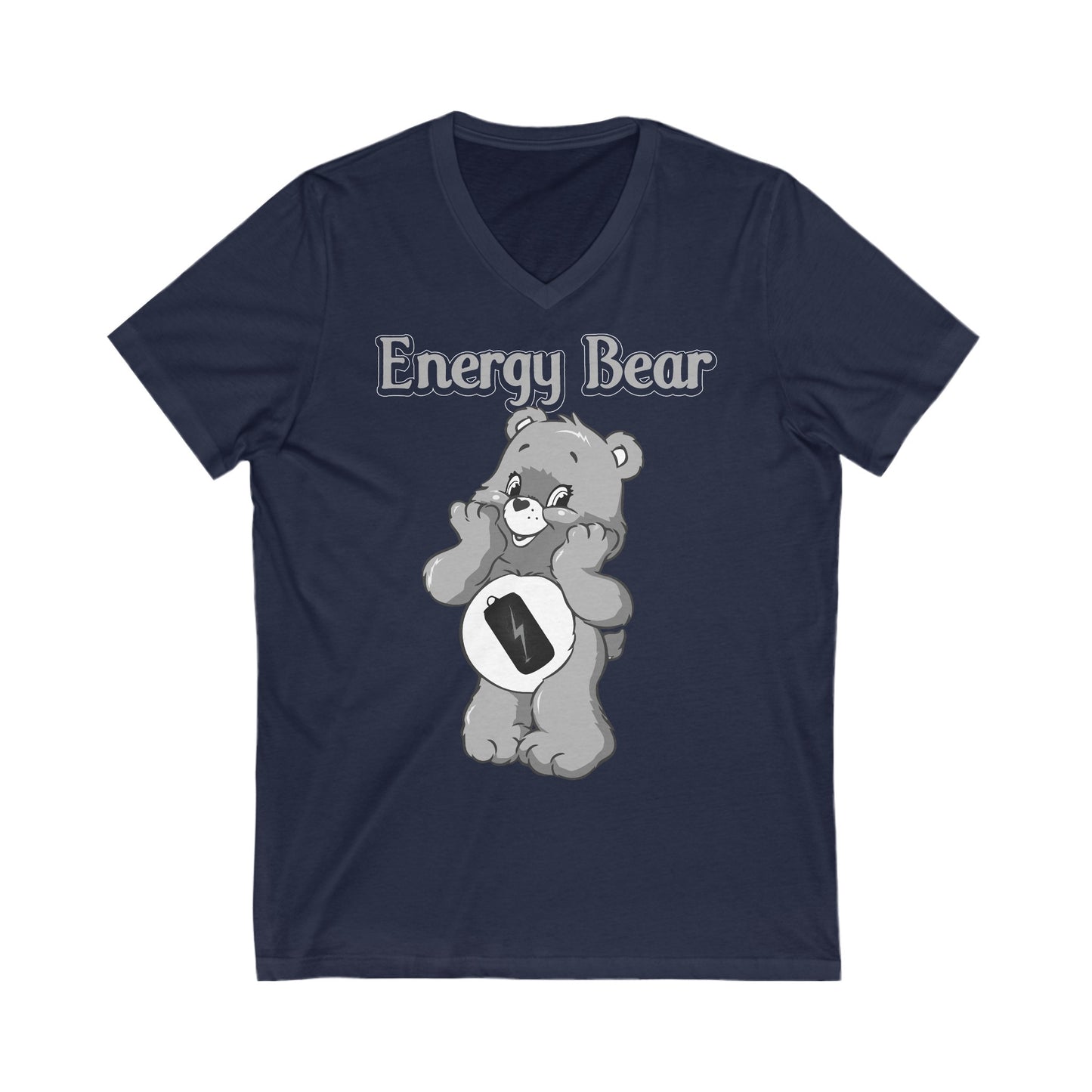 Energy Bear - Unisex Jersey Short Sleeve V-Neck Tee