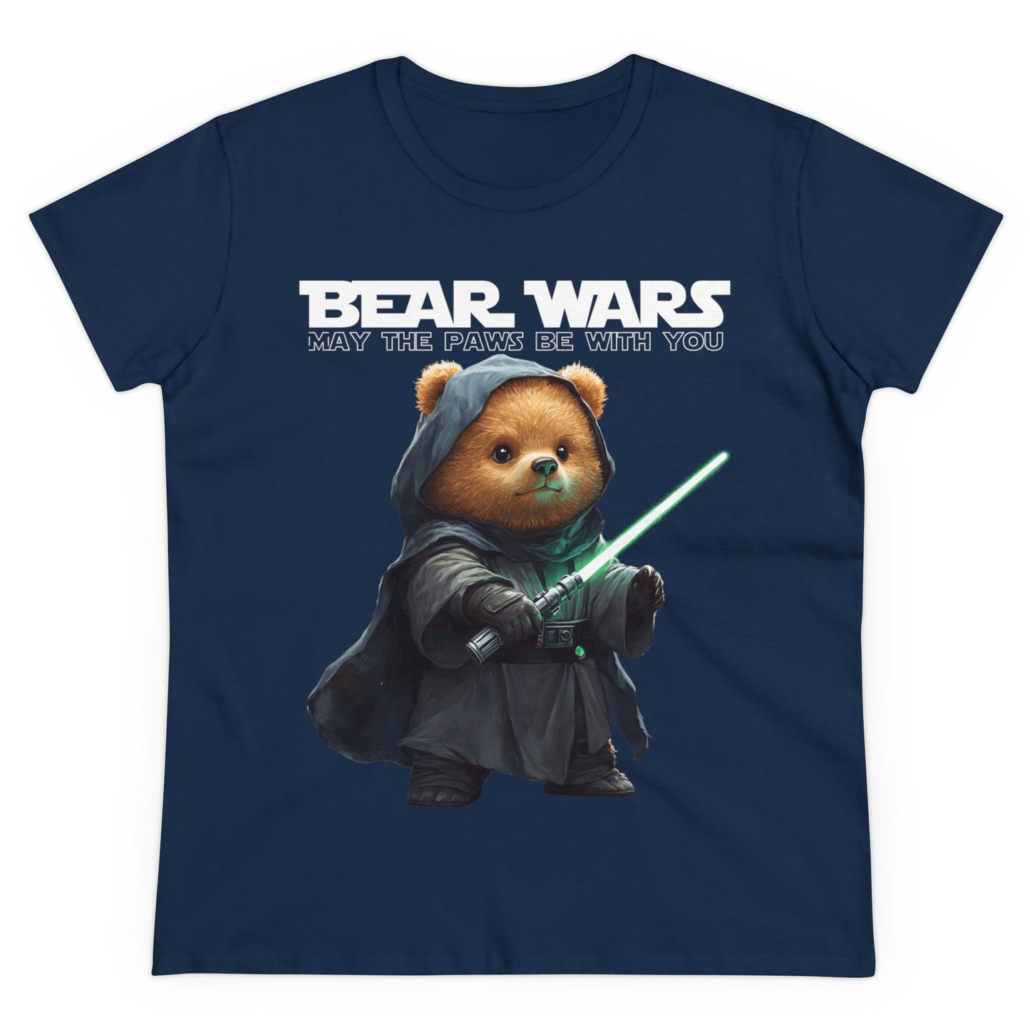 Bear Wars May The Paws Be With You - Women's Midweight Cotton Tee