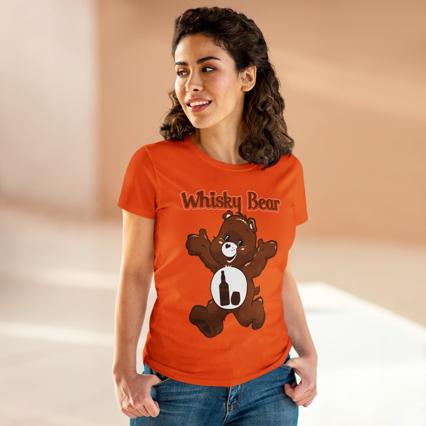 Whisky Bear - Women's Midweight Cotton Tee