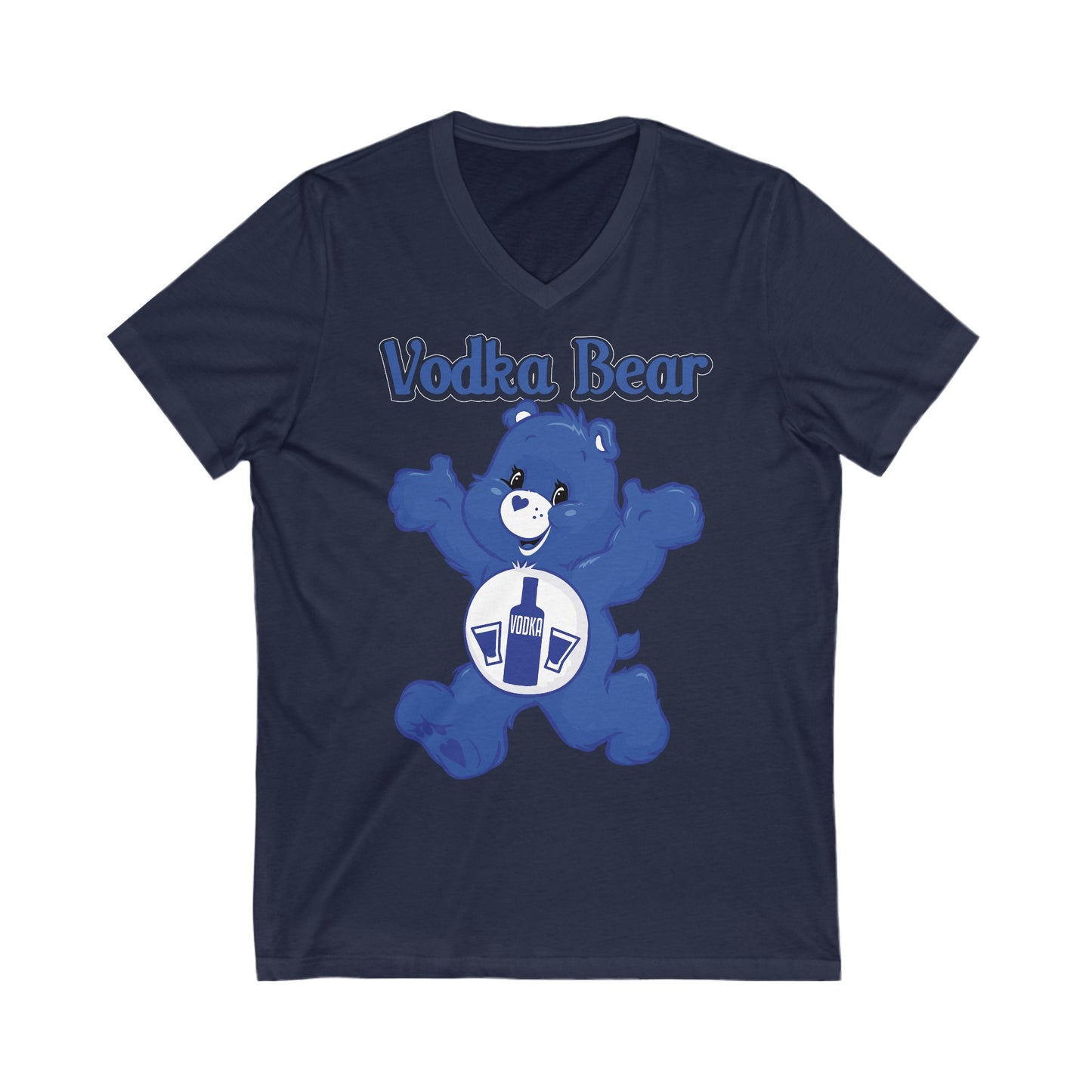 Vodka Bear - Unisex Jersey Short Sleeve V-Neck Tee