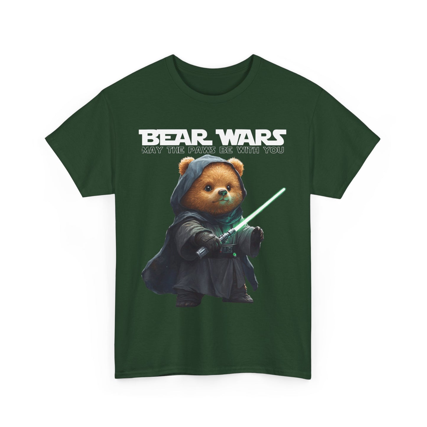 Bear Wars May The Paws Be With You - Unisex Heavy Cotton Tee