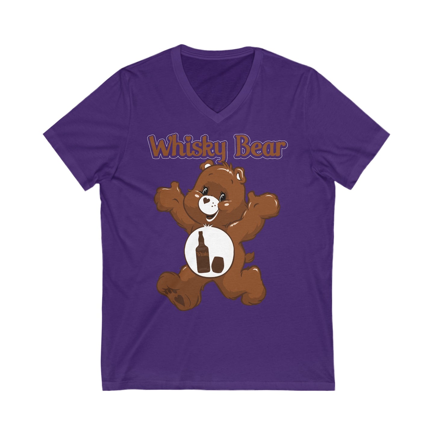 Whisky Bear - Unisex Jersey Short Sleeve V-Neck Tee