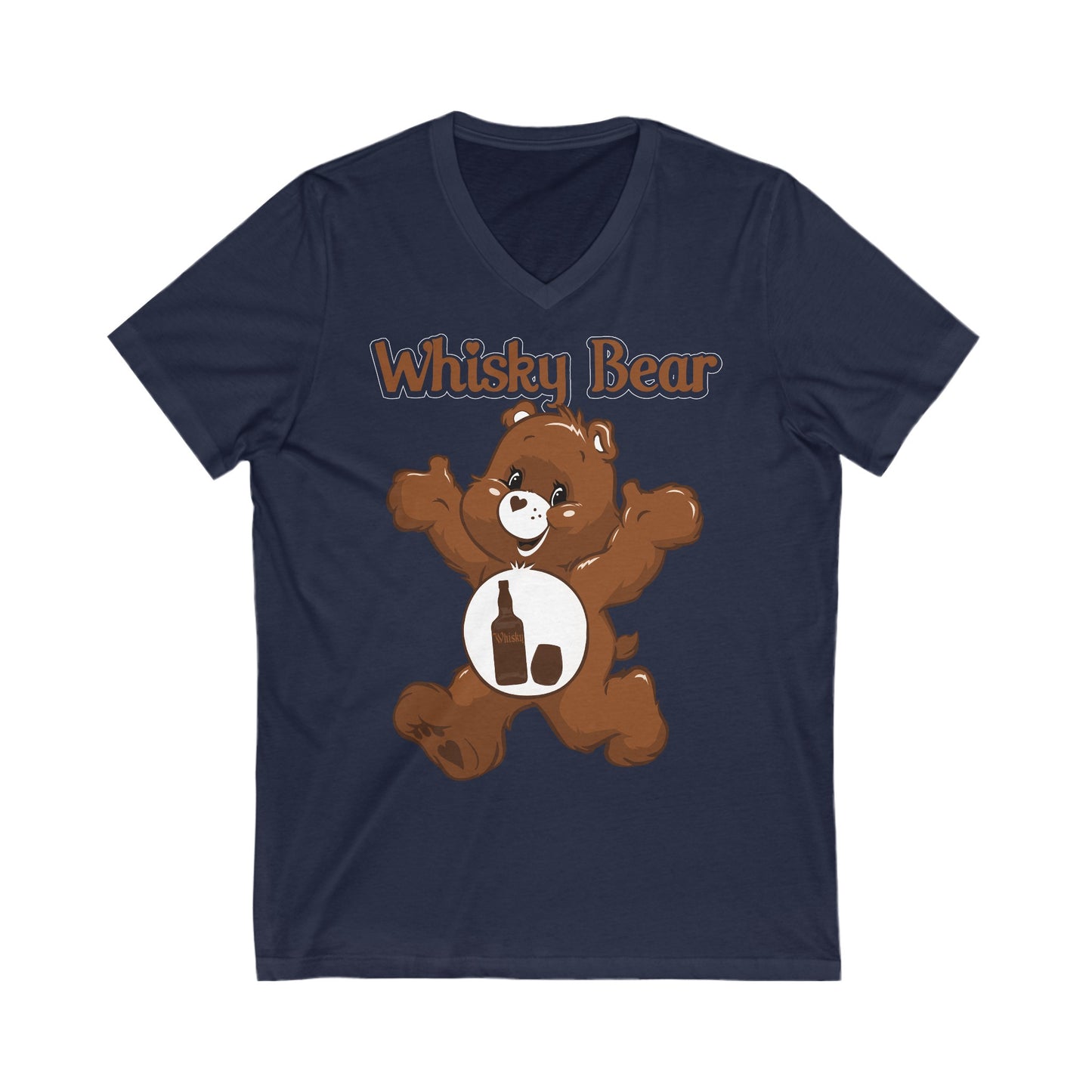 Whisky Bear - Unisex Jersey Short Sleeve V-Neck Tee