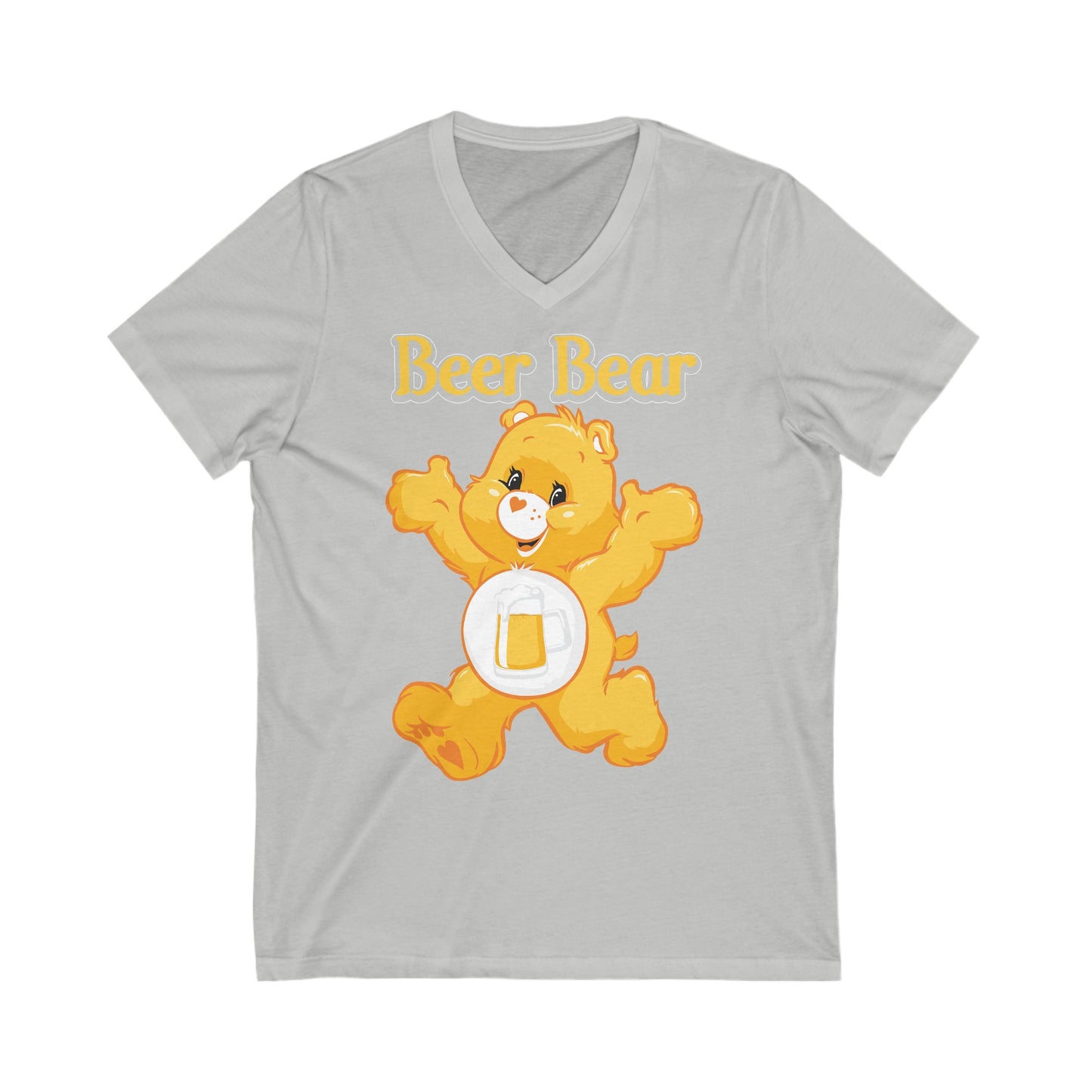 Beer Bear - Unisex Jersey Short Sleeve V-Neck Tee