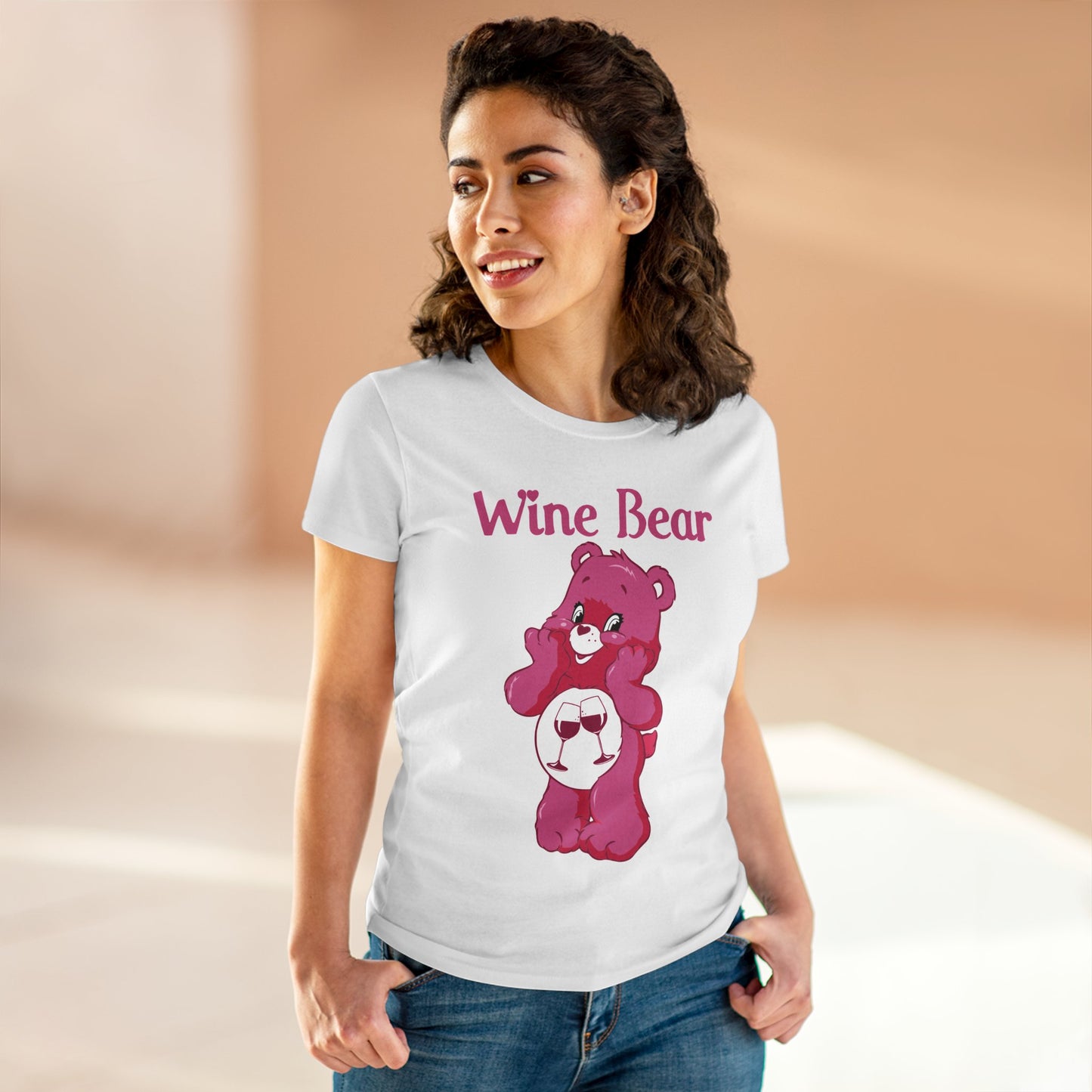 Wine Bear - Women's Midweight Cotton Tee