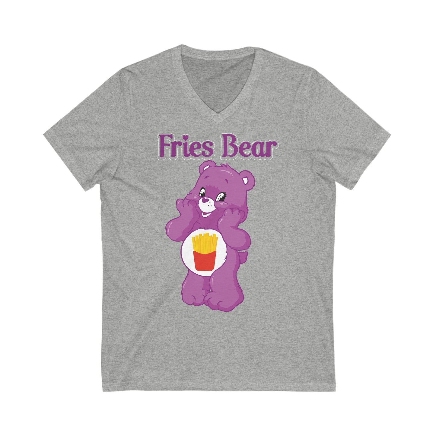 Fries Bear - Unisex Jersey Short Sleeve V-Neck Tee