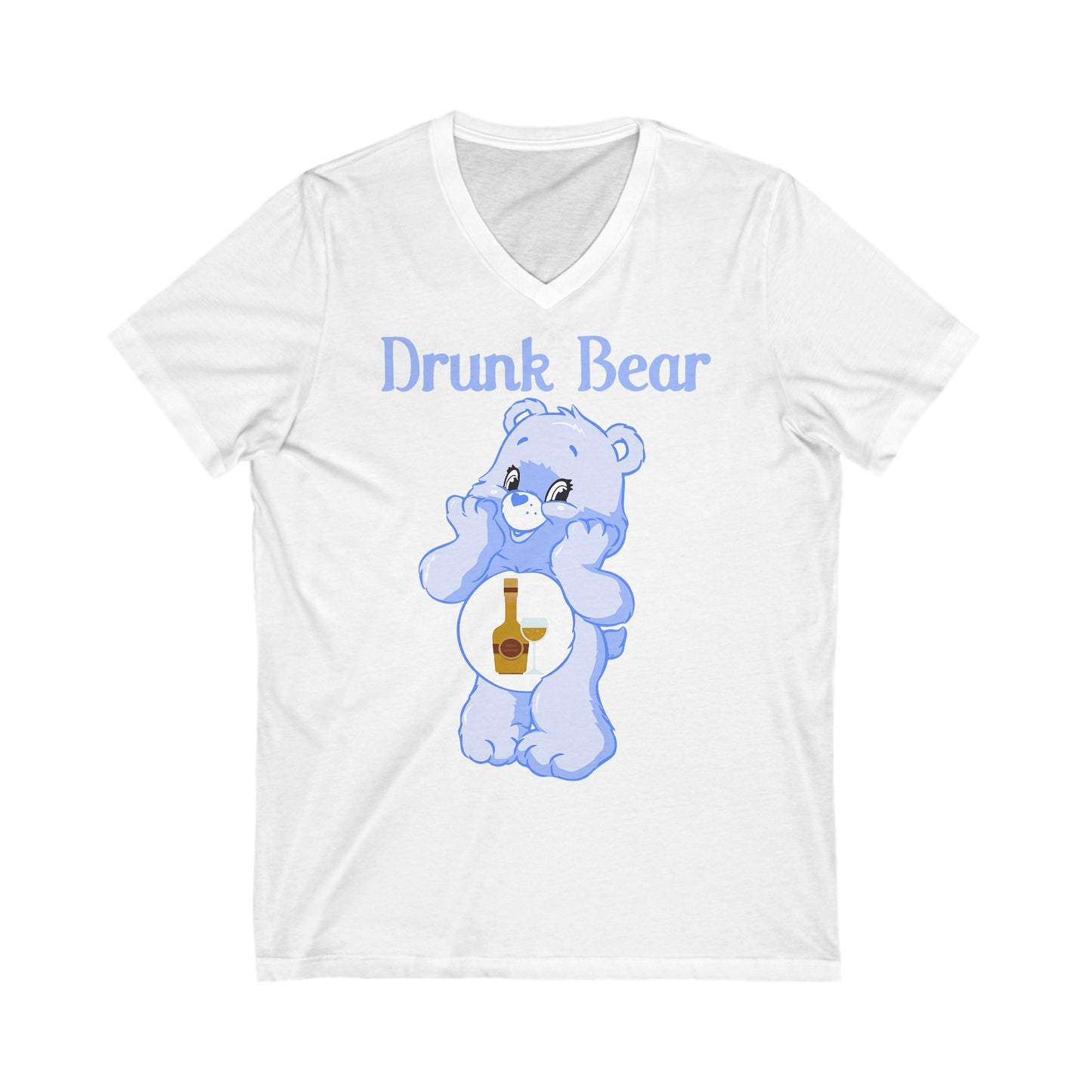 Drunk Bear - Unisex Jersey Short Sleeve V-Neck Tee