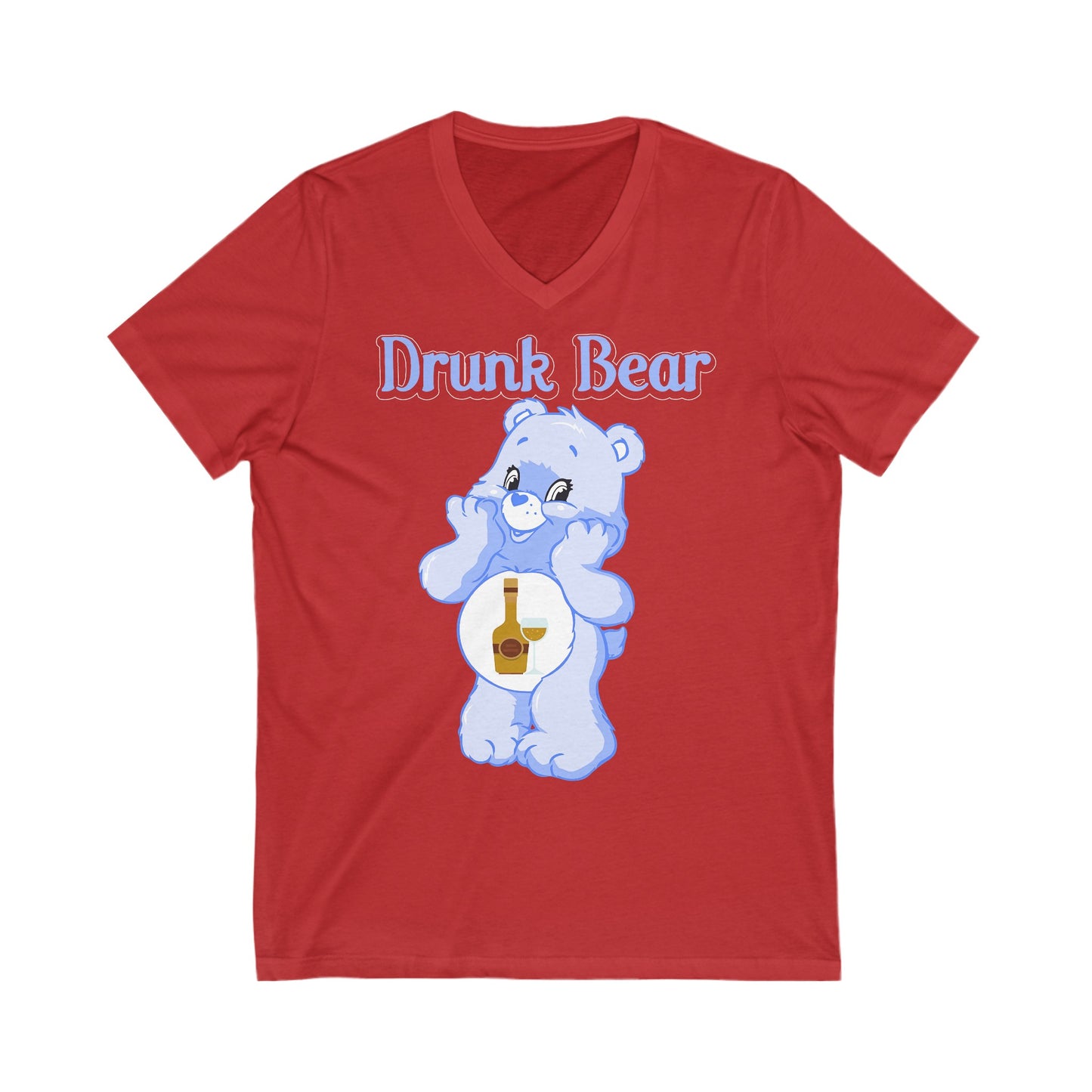 Drunk Bear - Unisex Jersey Short Sleeve V-Neck Tee