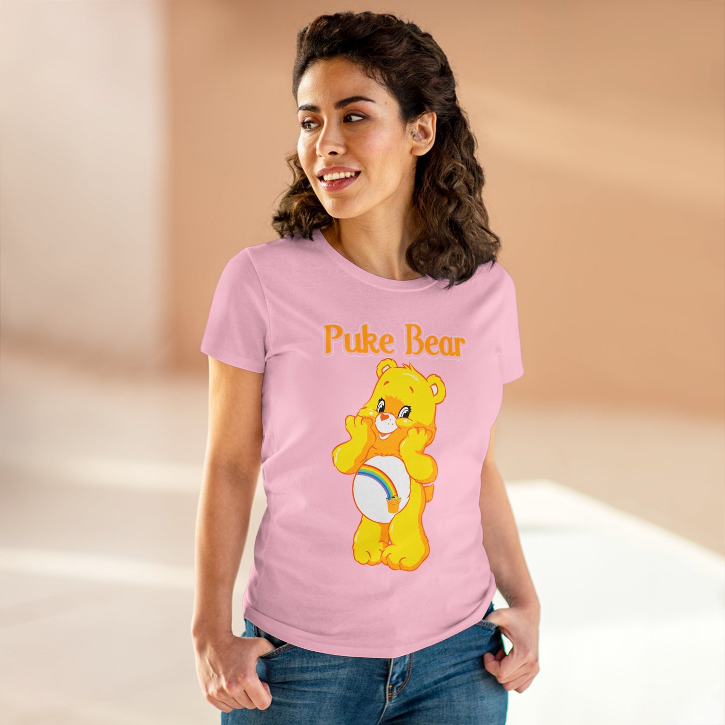 Puke Bear - Women's Midweight Cotton Tee