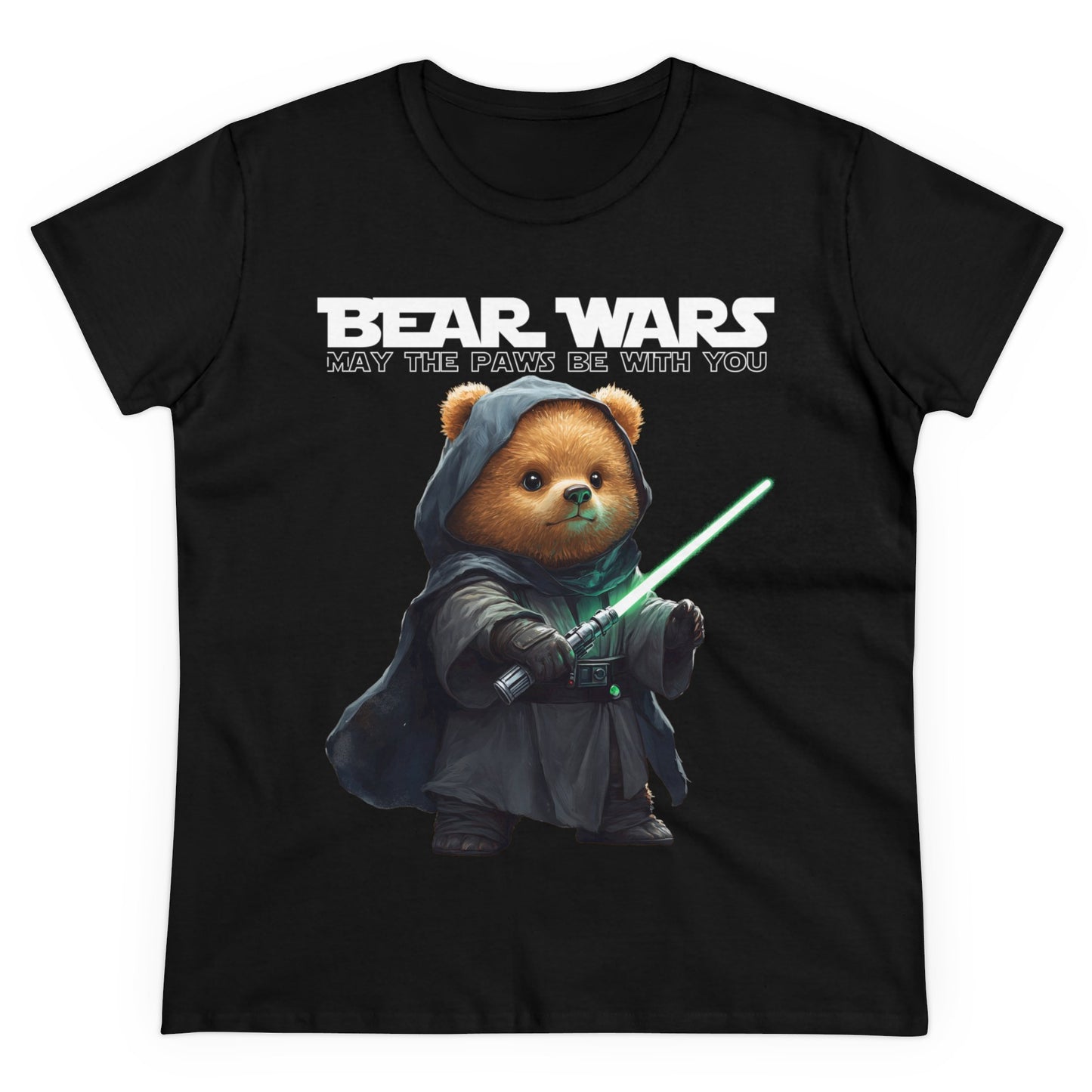 Bear Wars May The Paws Be With You - Women's Midweight Cotton Tee