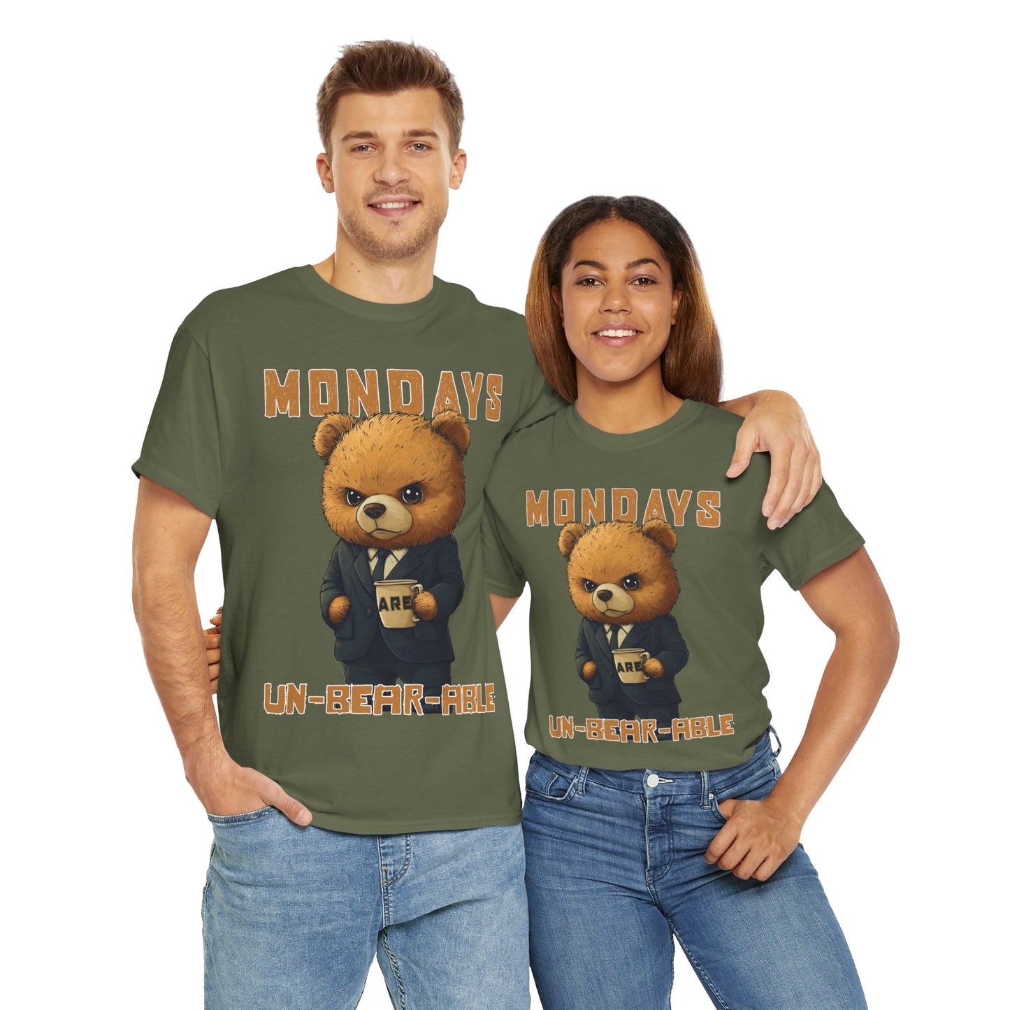 Mondays are Un-bear-able - Unisex Heavy Cotton Tee