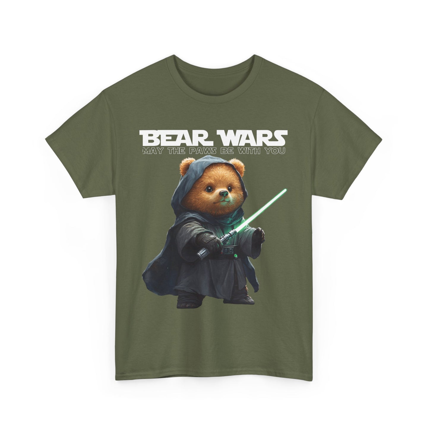 Bear Wars May The Paws Be With You - Unisex Heavy Cotton Tee