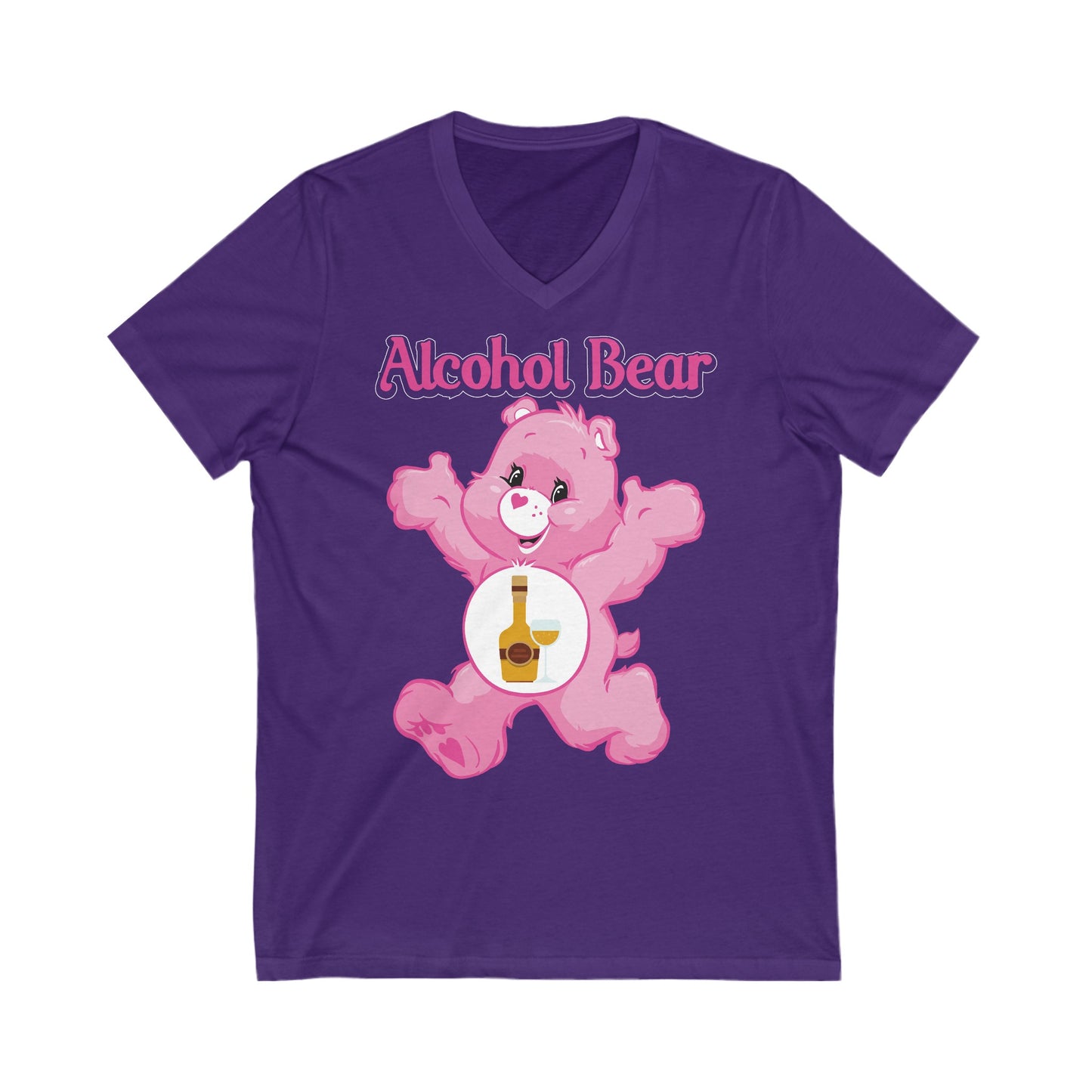 Booze Bear - Unisex Jersey Short Sleeve V-Neck Tee