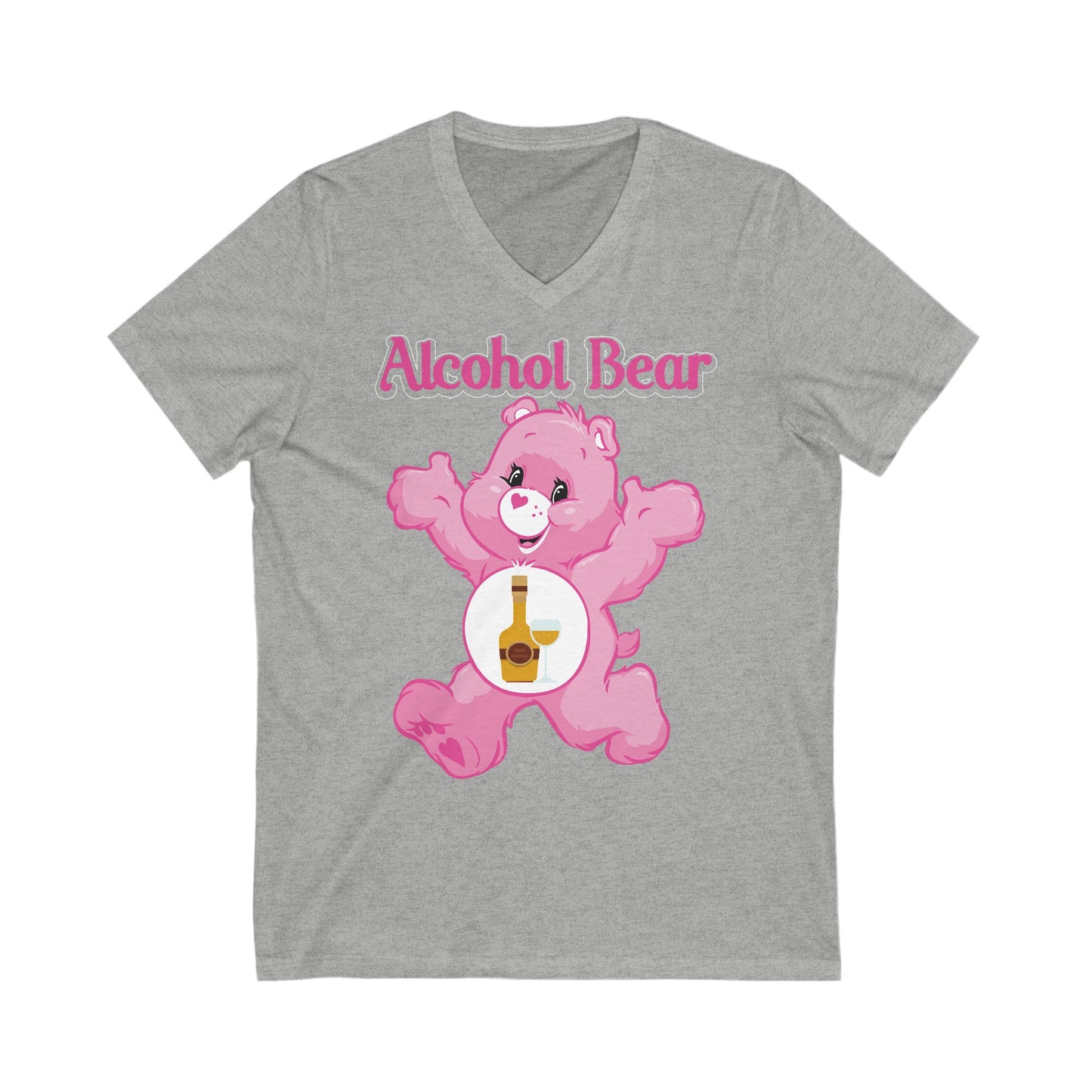 Booze Bear - Unisex Jersey Short Sleeve V-Neck Tee