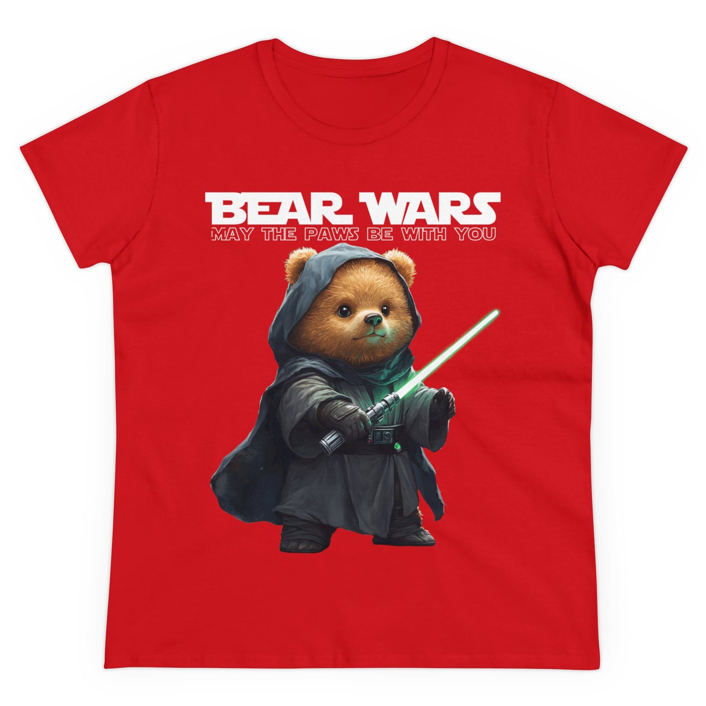 Bear Wars May The Paws Be With You - Women's Midweight Cotton Tee