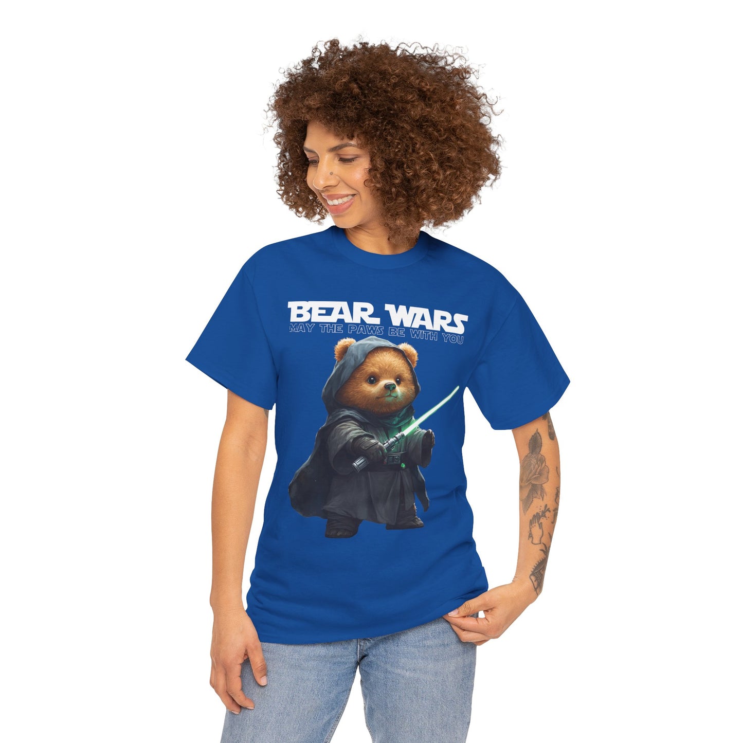 Bear Wars May The Paws Be With You - Unisex Heavy Cotton Tee