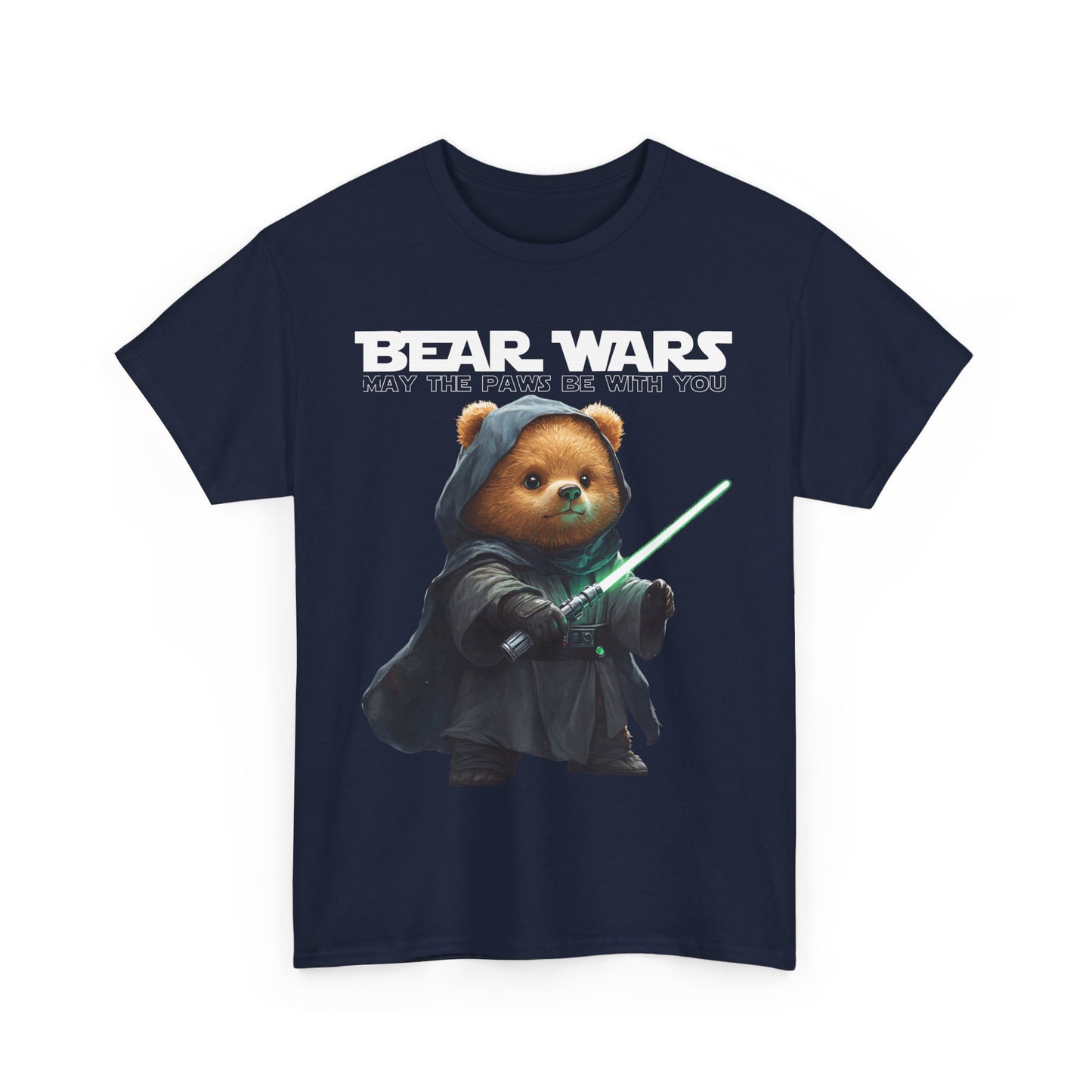 Bear Wars May The Paws Be With You - Unisex Heavy Cotton Tee