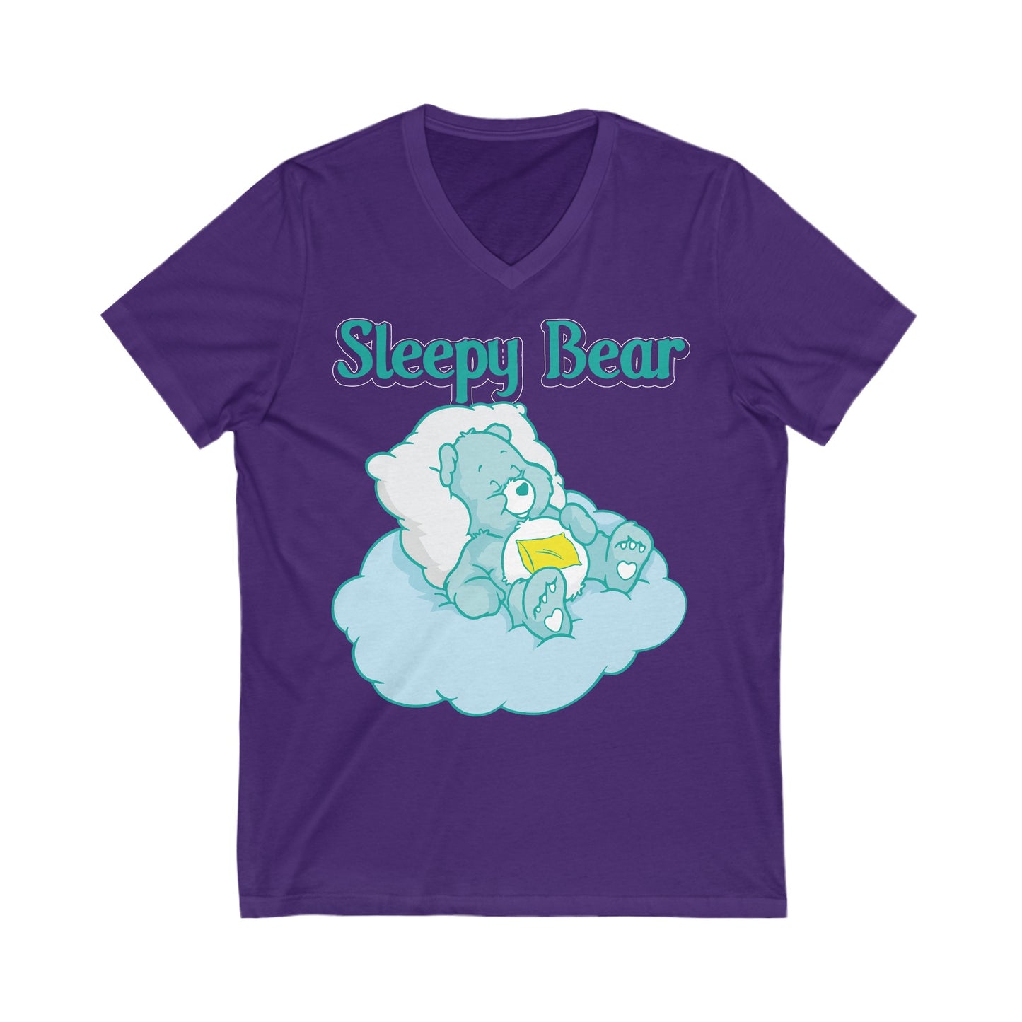 Sleepy Bear - Unisex Jersey Short Sleeve V-Neck Tee