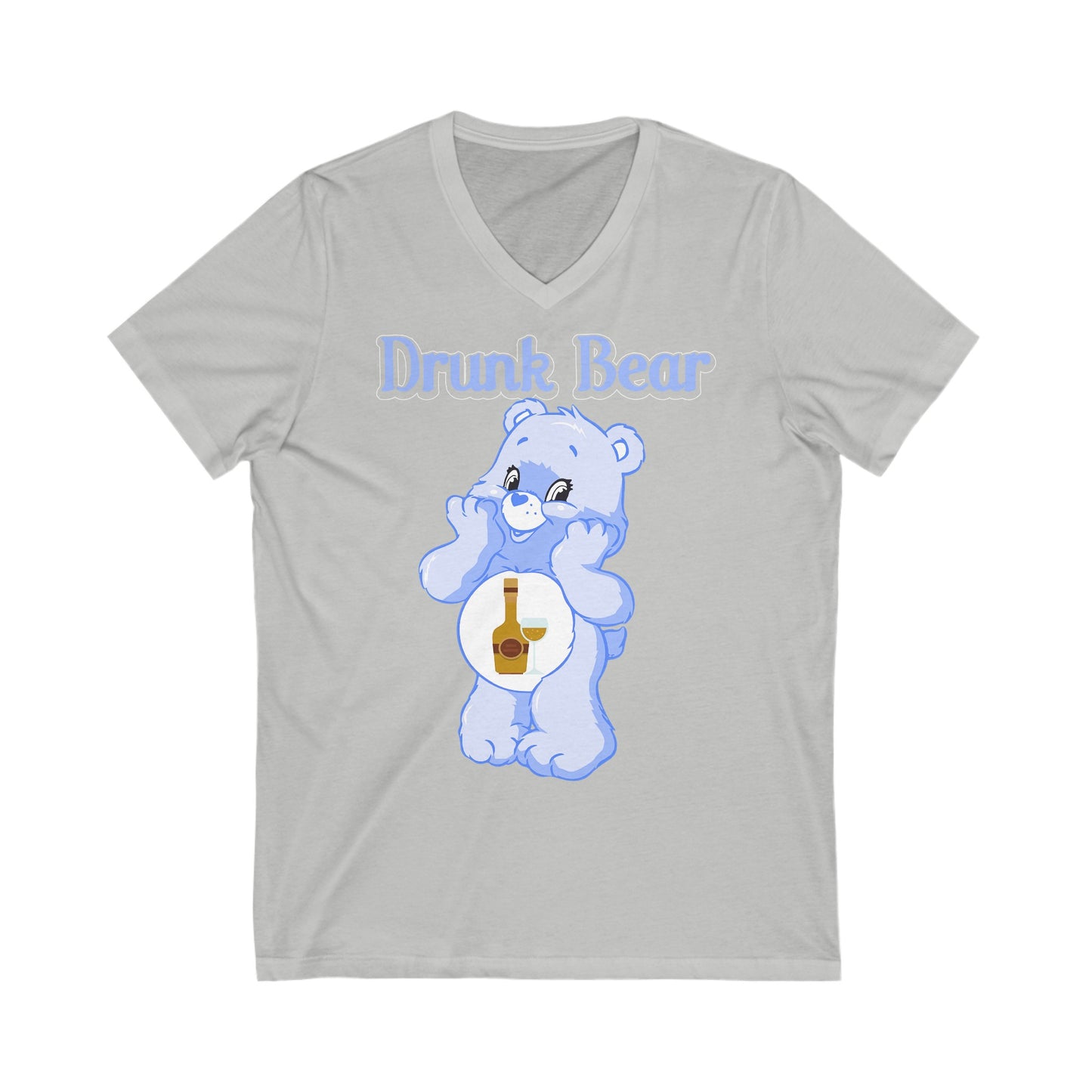 Drunk Bear - Unisex Jersey Short Sleeve V-Neck Tee