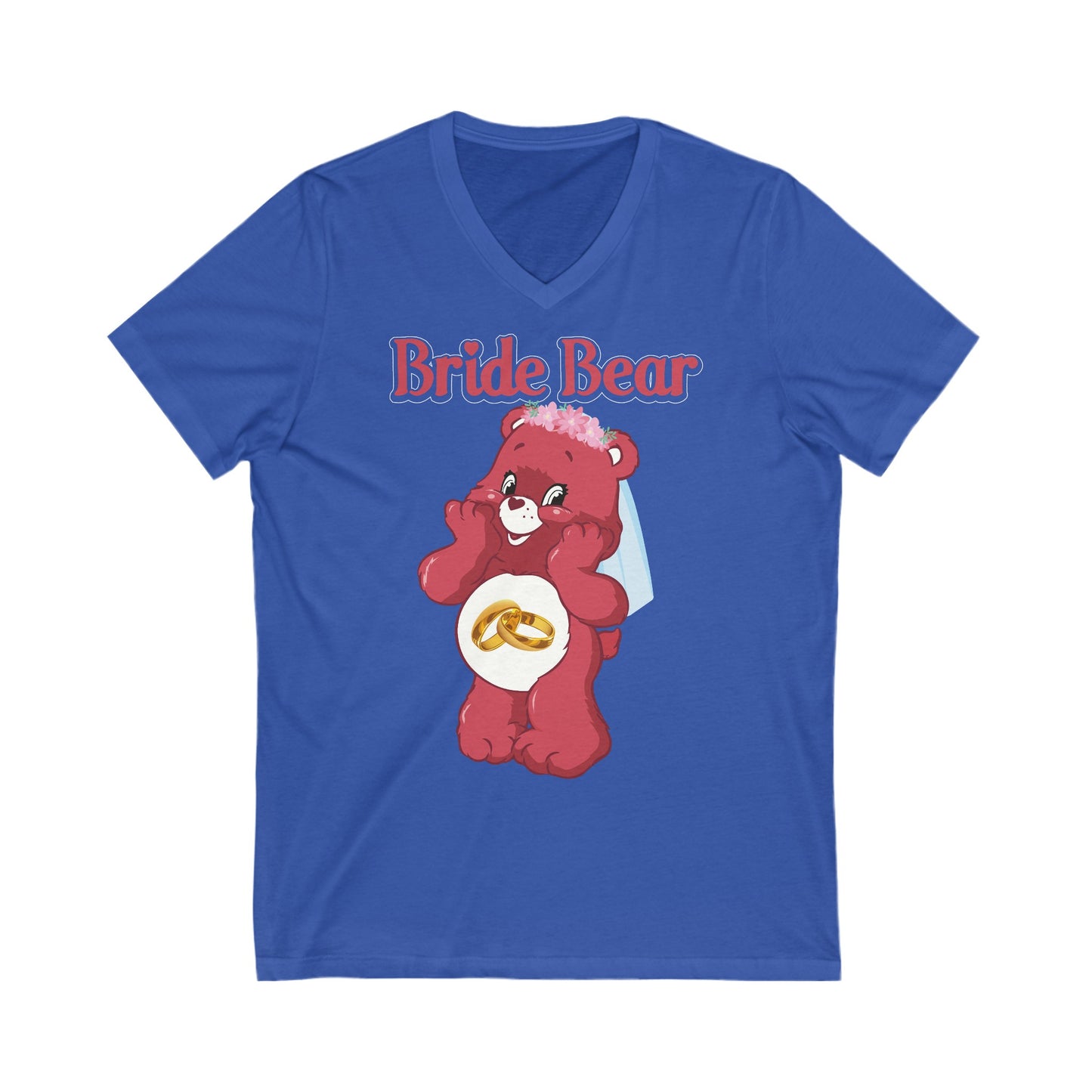 Bride Bear - Unisex Jersey Short Sleeve V-Neck Tee