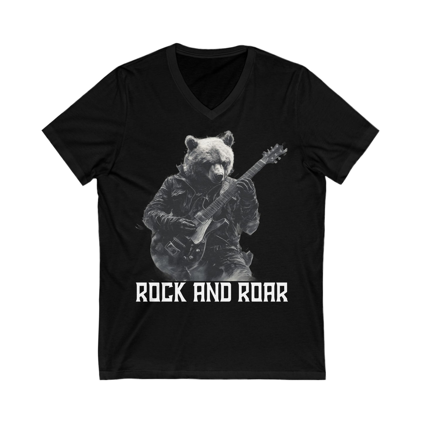 Rock and Roar - Unisex Jersey Short Sleeve V-Neck Tee