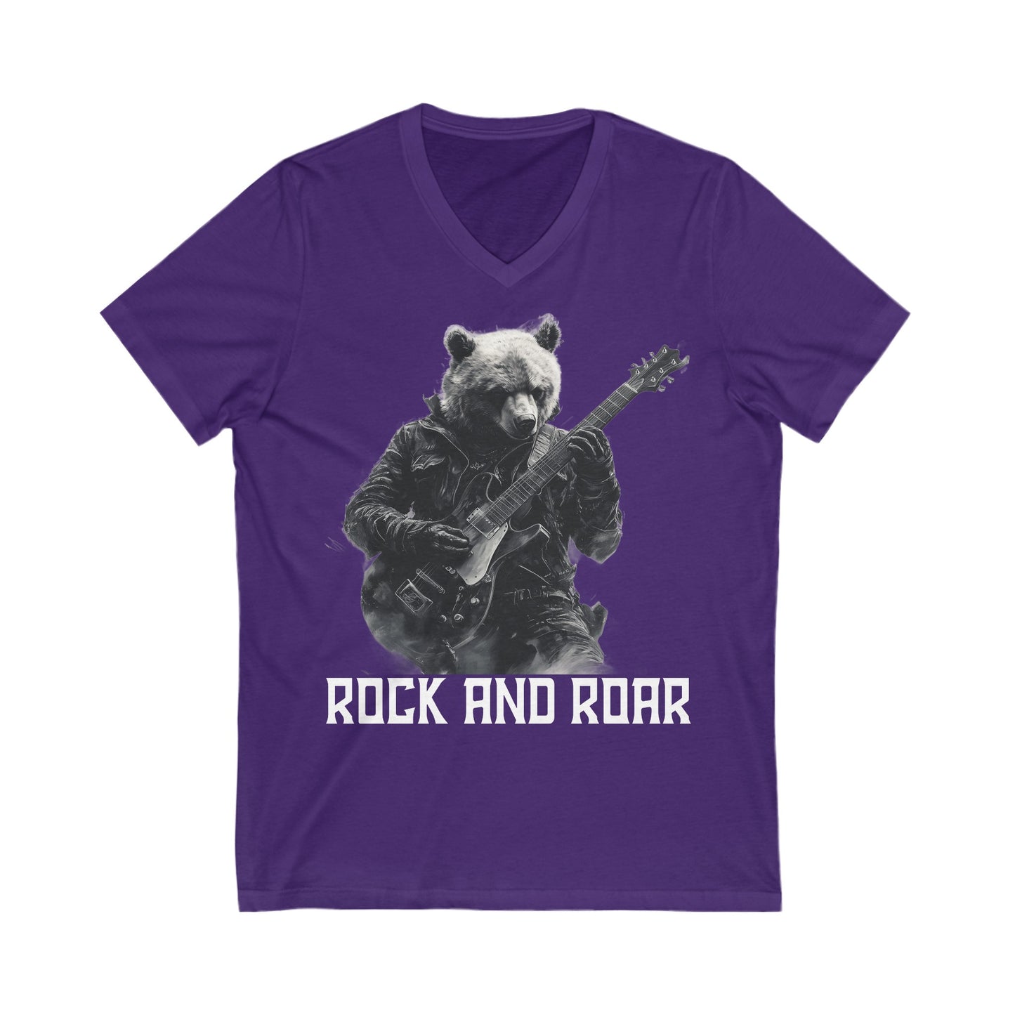 Rock and Roar - Unisex Jersey Short Sleeve V-Neck Tee