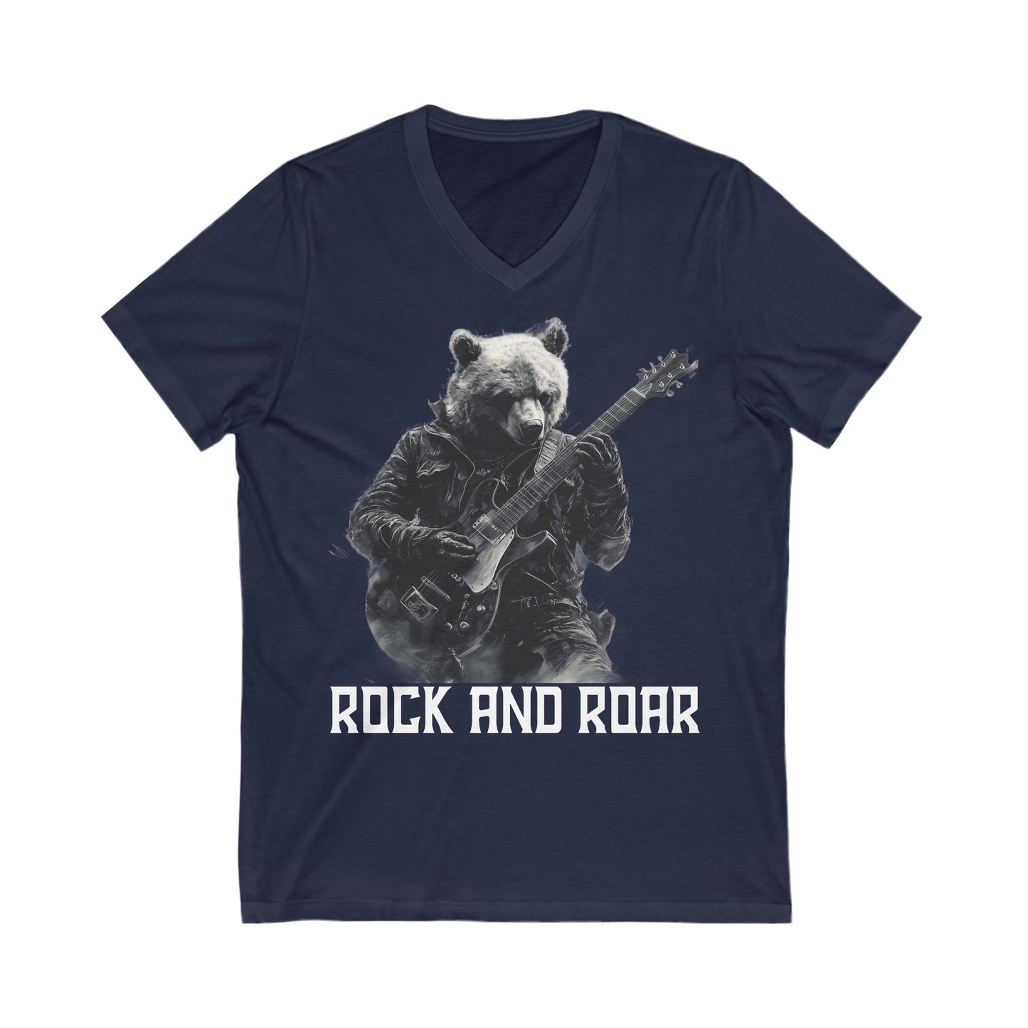 Rock and Roar - Unisex Jersey Short Sleeve V-Neck Tee