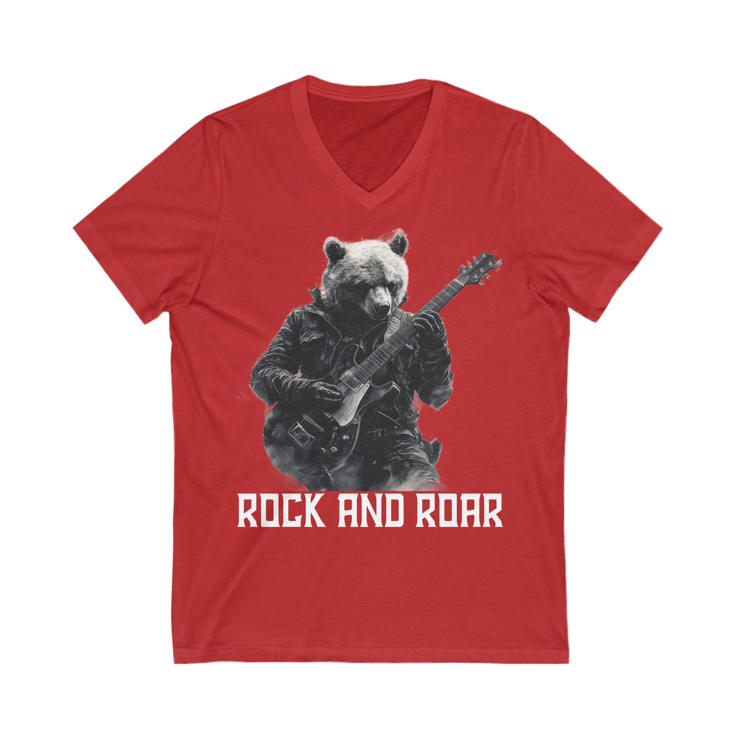 Rock and Roar - Unisex Jersey Short Sleeve V-Neck Tee