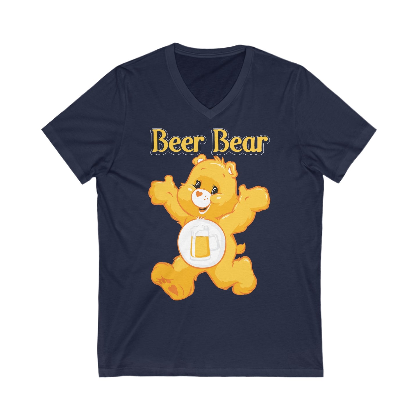 Beer Bear - Unisex Jersey Short Sleeve V-Neck Tee