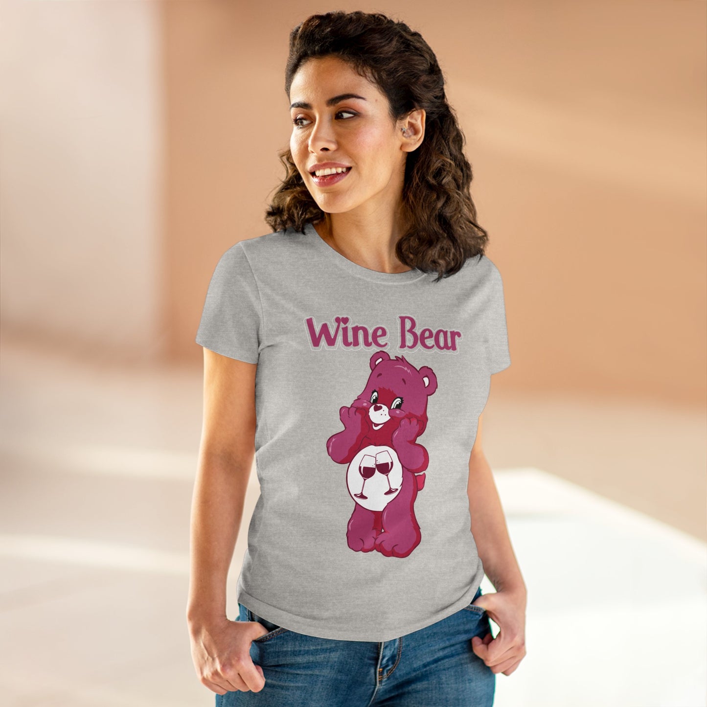 Wine Bear - Women's Midweight Cotton Tee