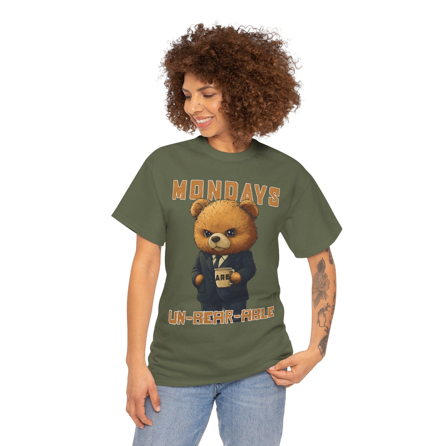 Mondays are Un-bear-able - Unisex Heavy Cotton Tee