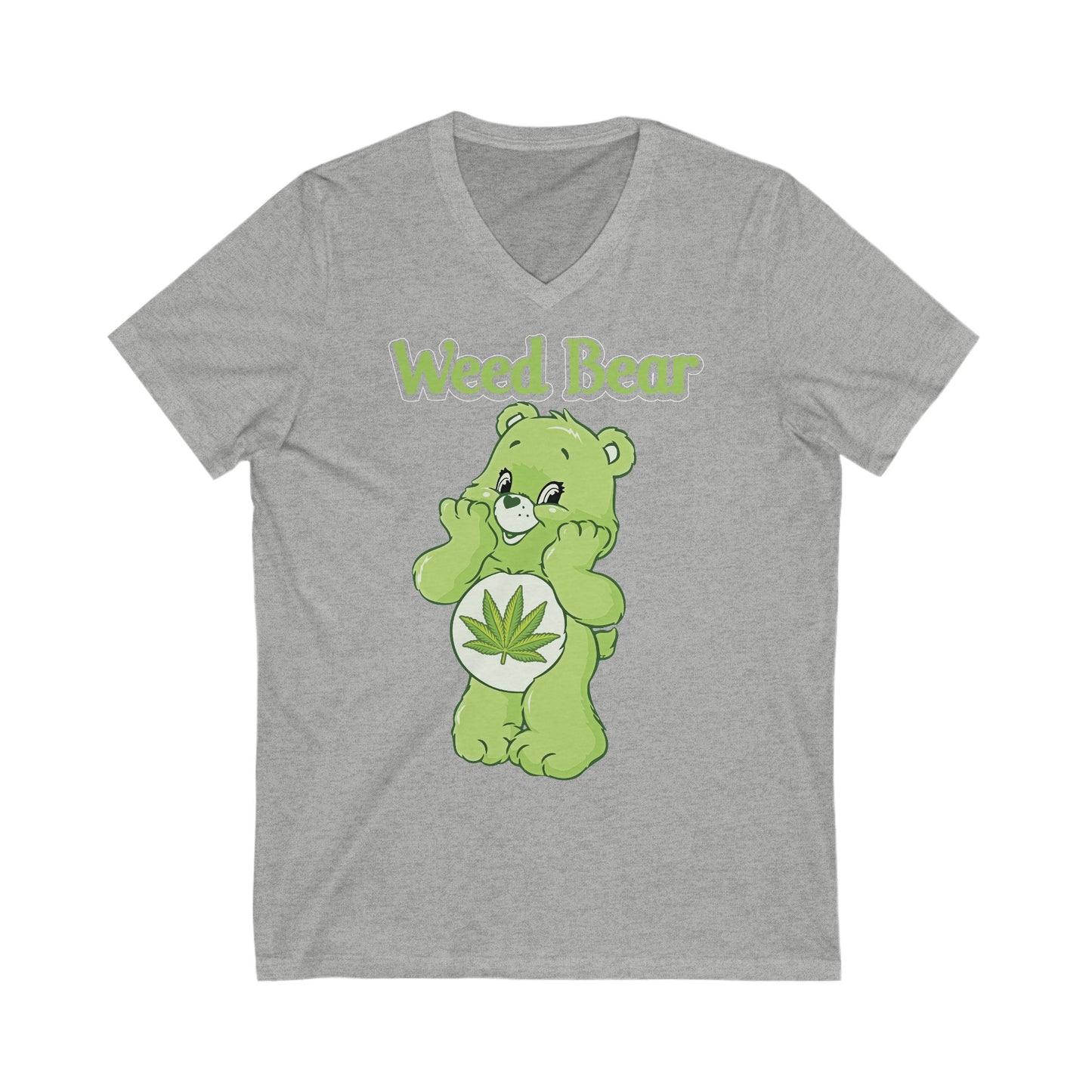 Weed Bear - Unisex Jersey Short Sleeve V-Neck Tee