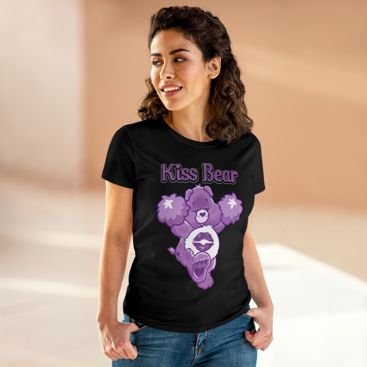 Kiss Bear - Women's Midweight Cotton Tee