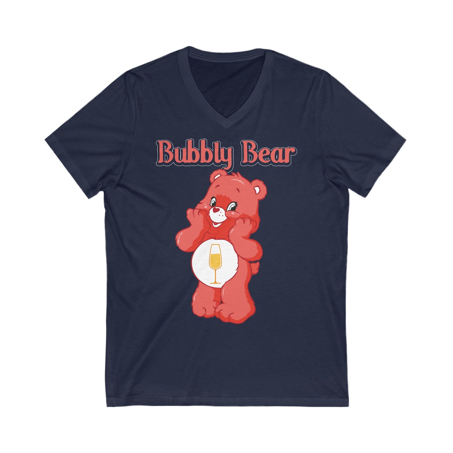 Bubbly Bear - Unisex Jersey Short Sleeve V-Neck Tee