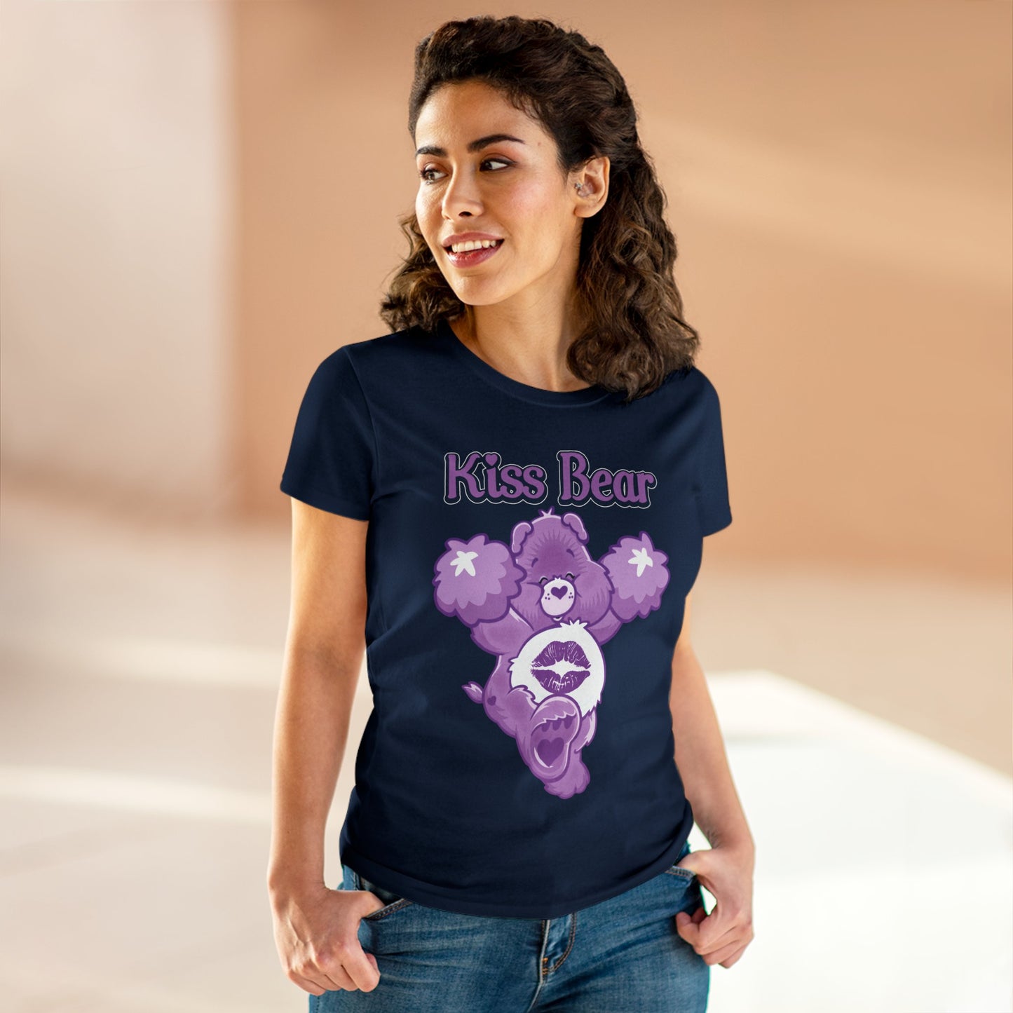 Kiss Bear - Women's Midweight Cotton Tee