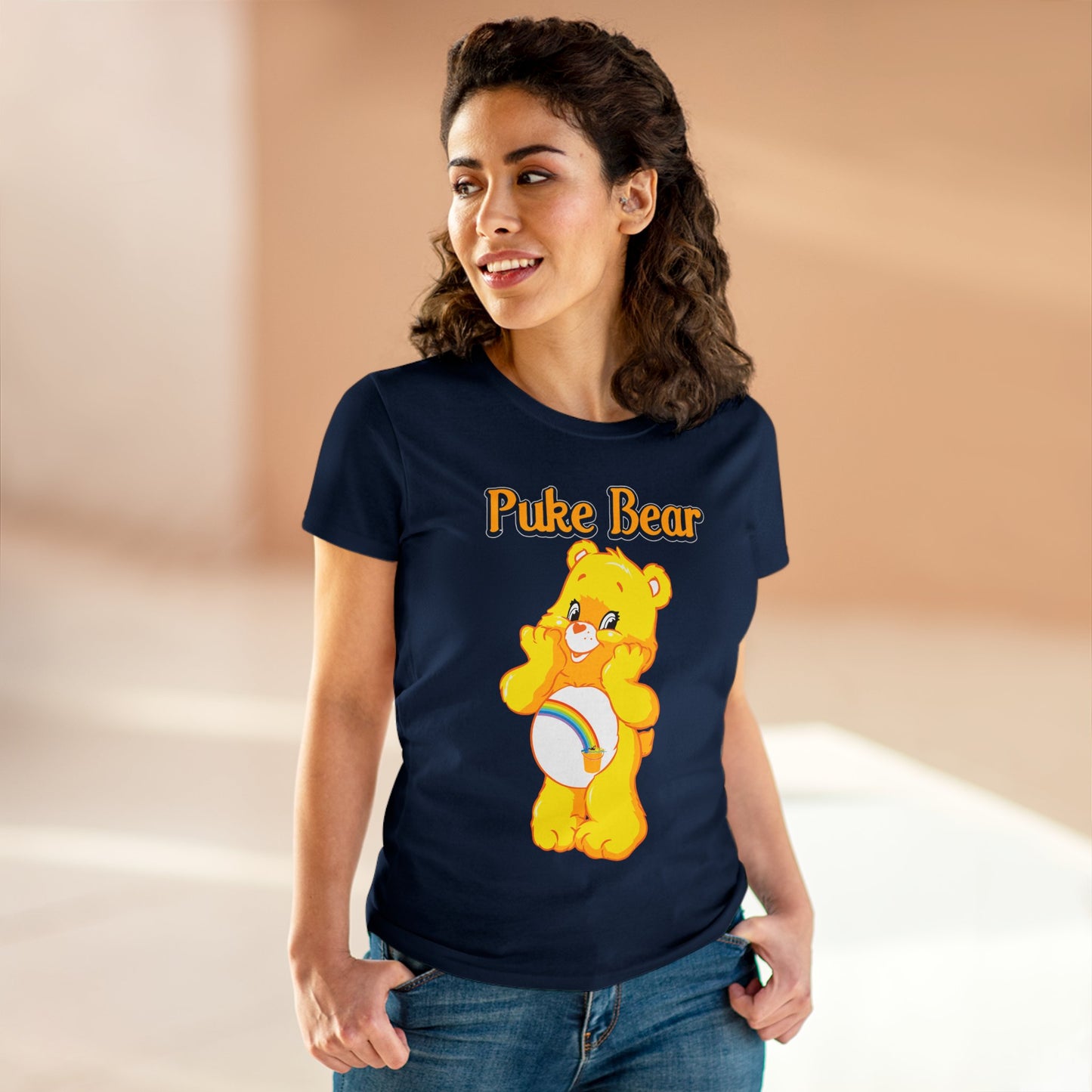 Puke Bear - Women's Midweight Cotton Tee