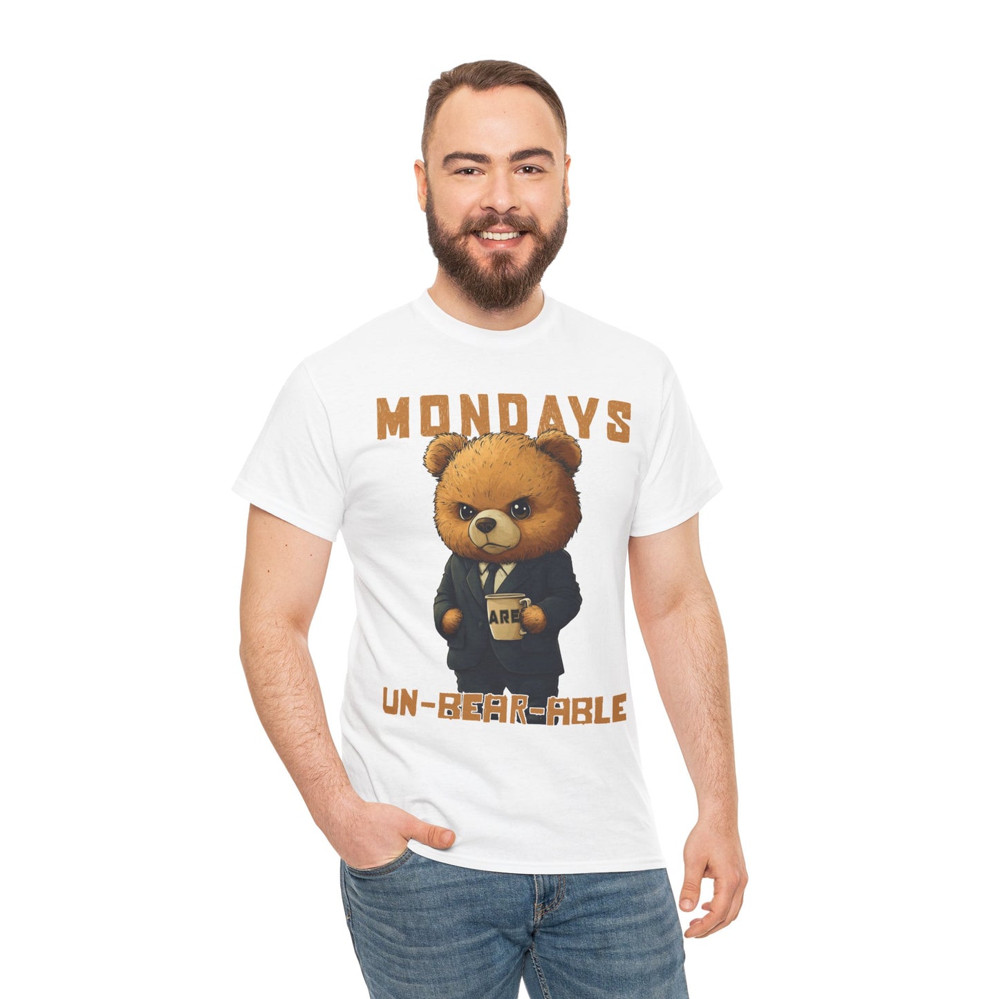 Mondays are Un-bear-able - Unisex Heavy Cotton Tee