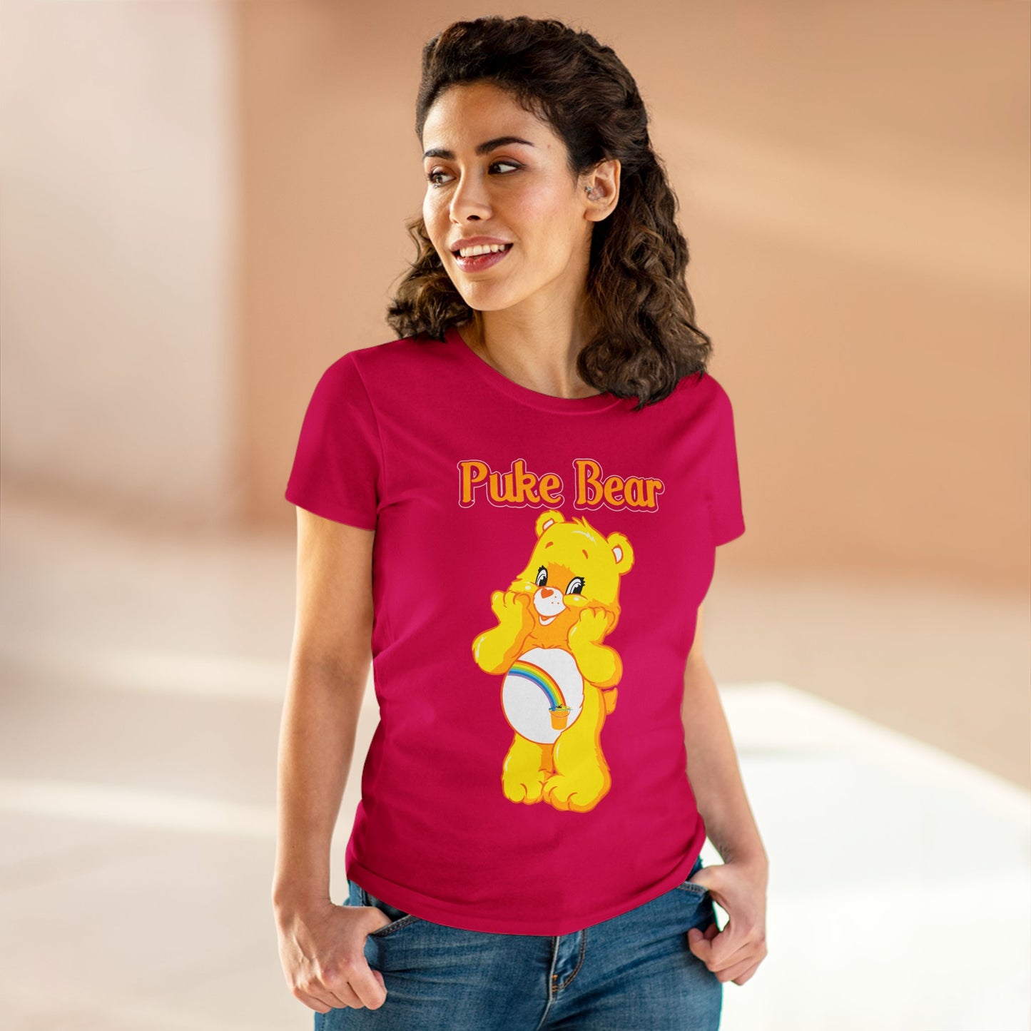 Puke Bear - Women's Midweight Cotton Tee