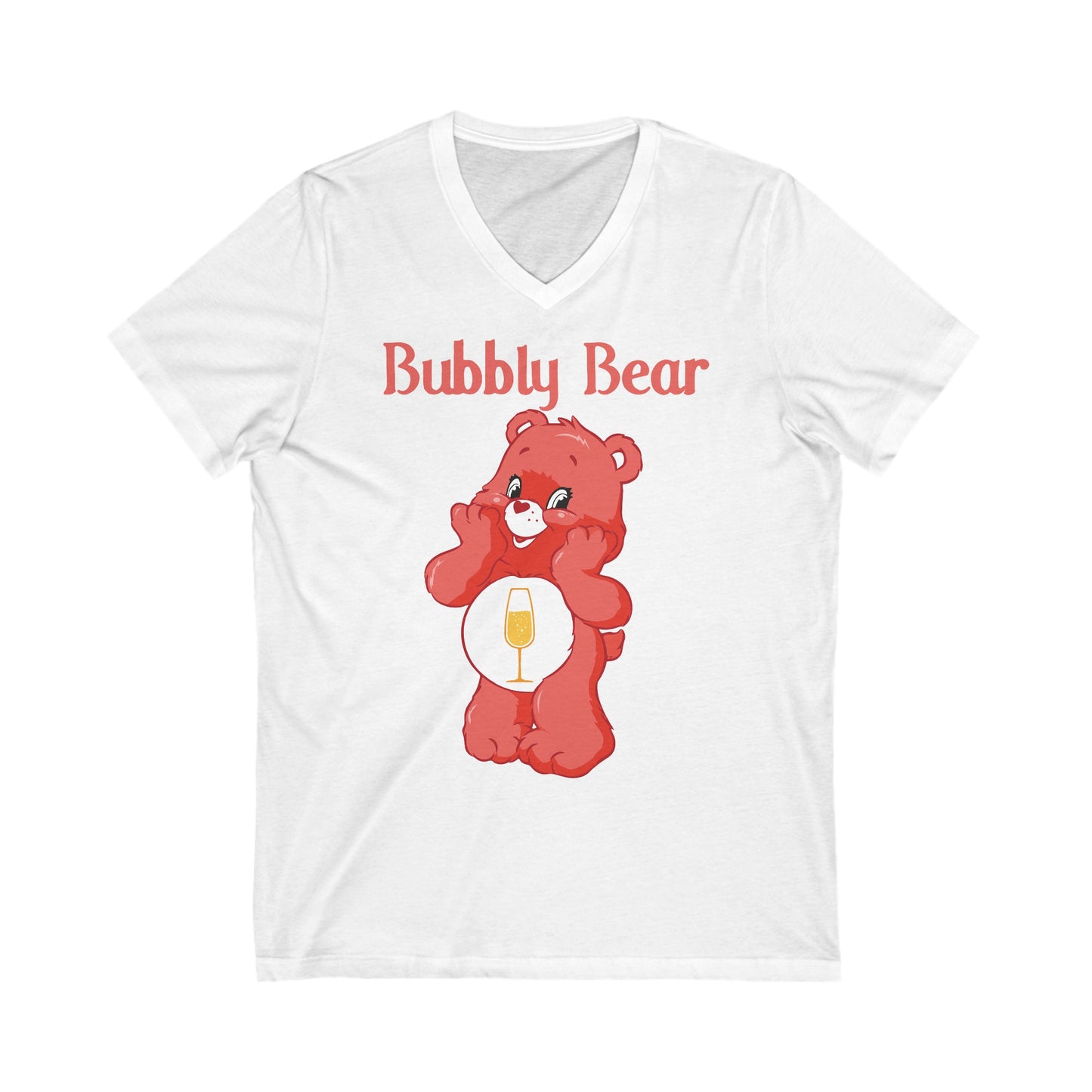 Bubbly Bear - Unisex Jersey Short Sleeve V-Neck Tee