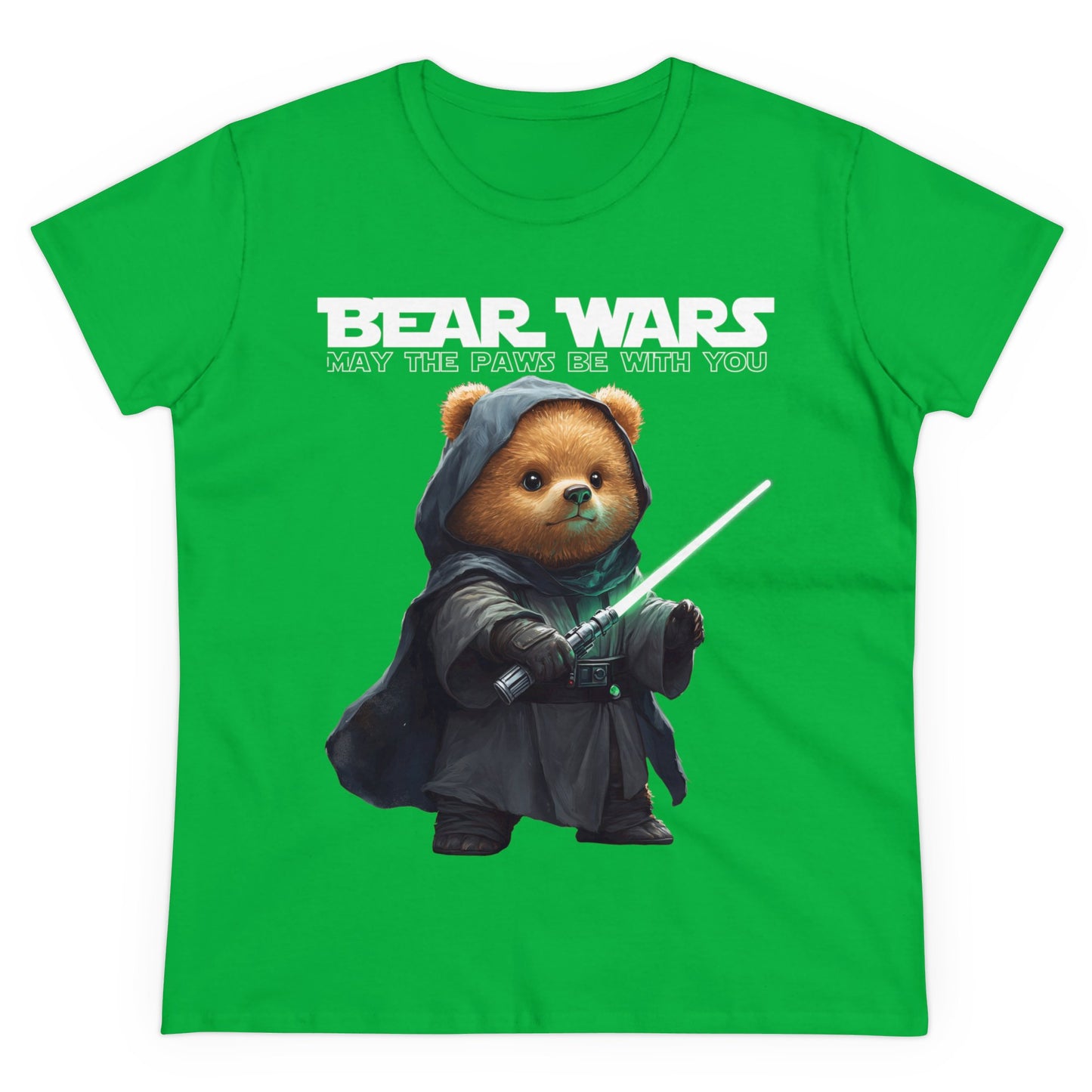 Bear Wars May The Paws Be With You - Women's Midweight Cotton Tee