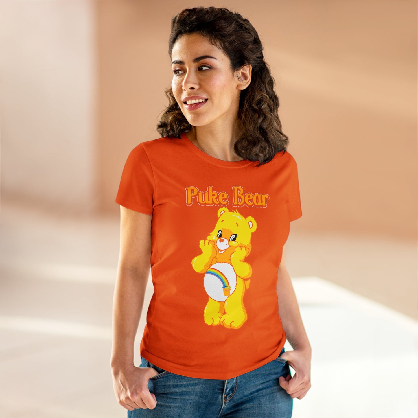 Puke Bear - Women's Midweight Cotton Tee