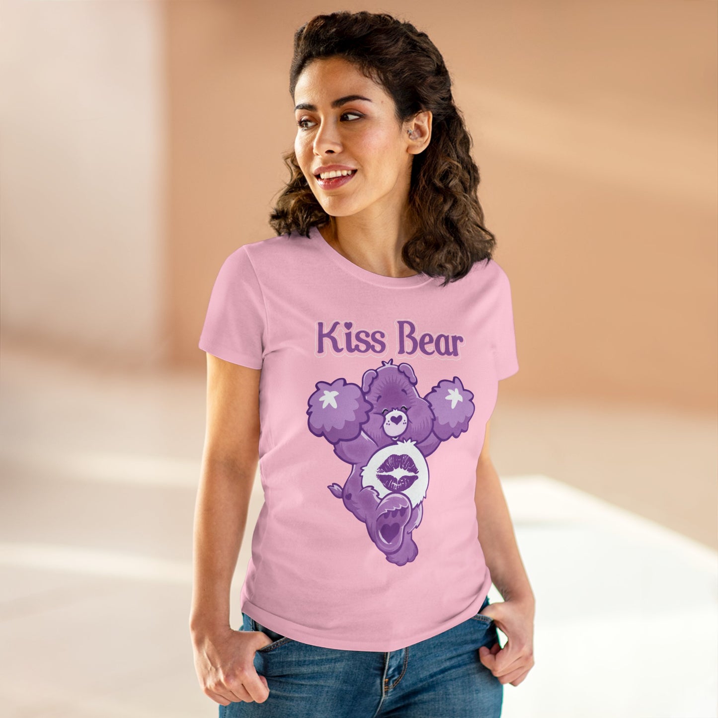 Kiss Bear - Women's Midweight Cotton Tee