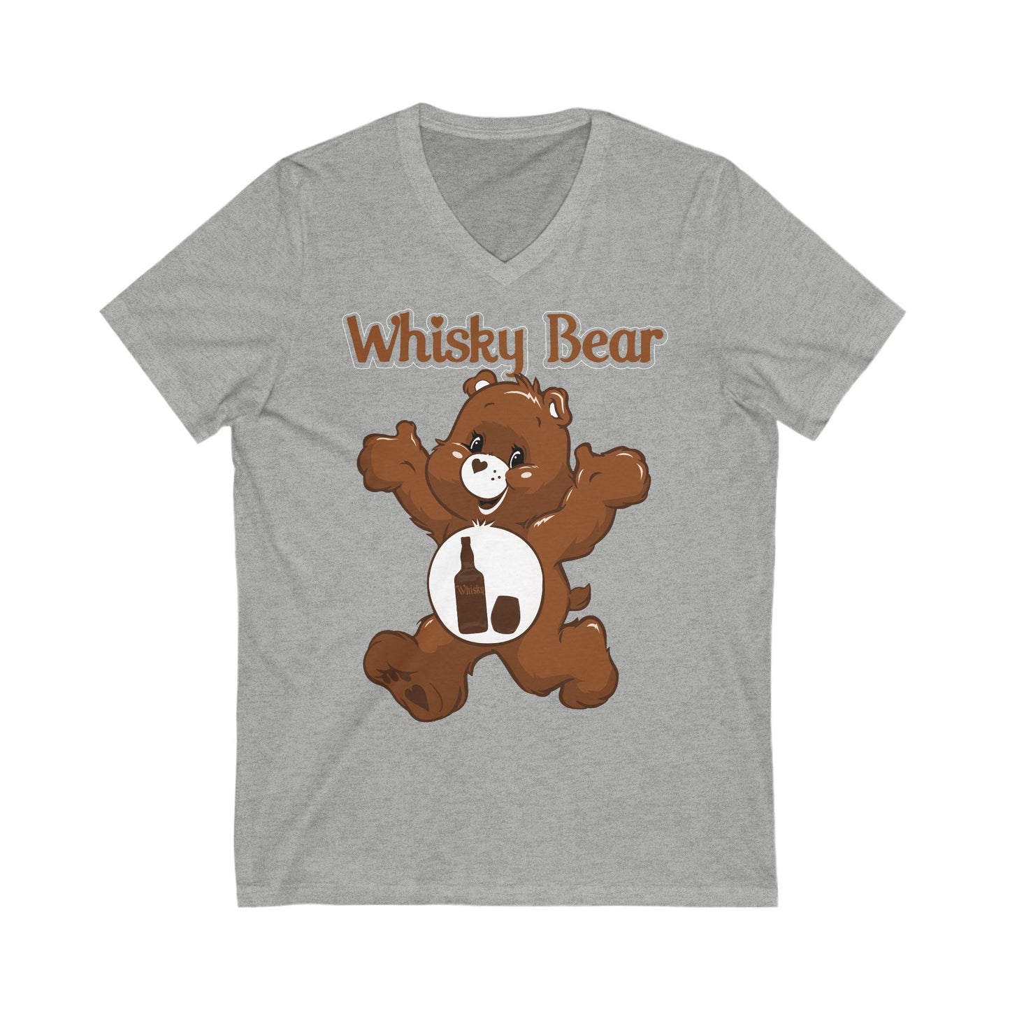 Whisky Bear - Unisex Jersey Short Sleeve V-Neck Tee