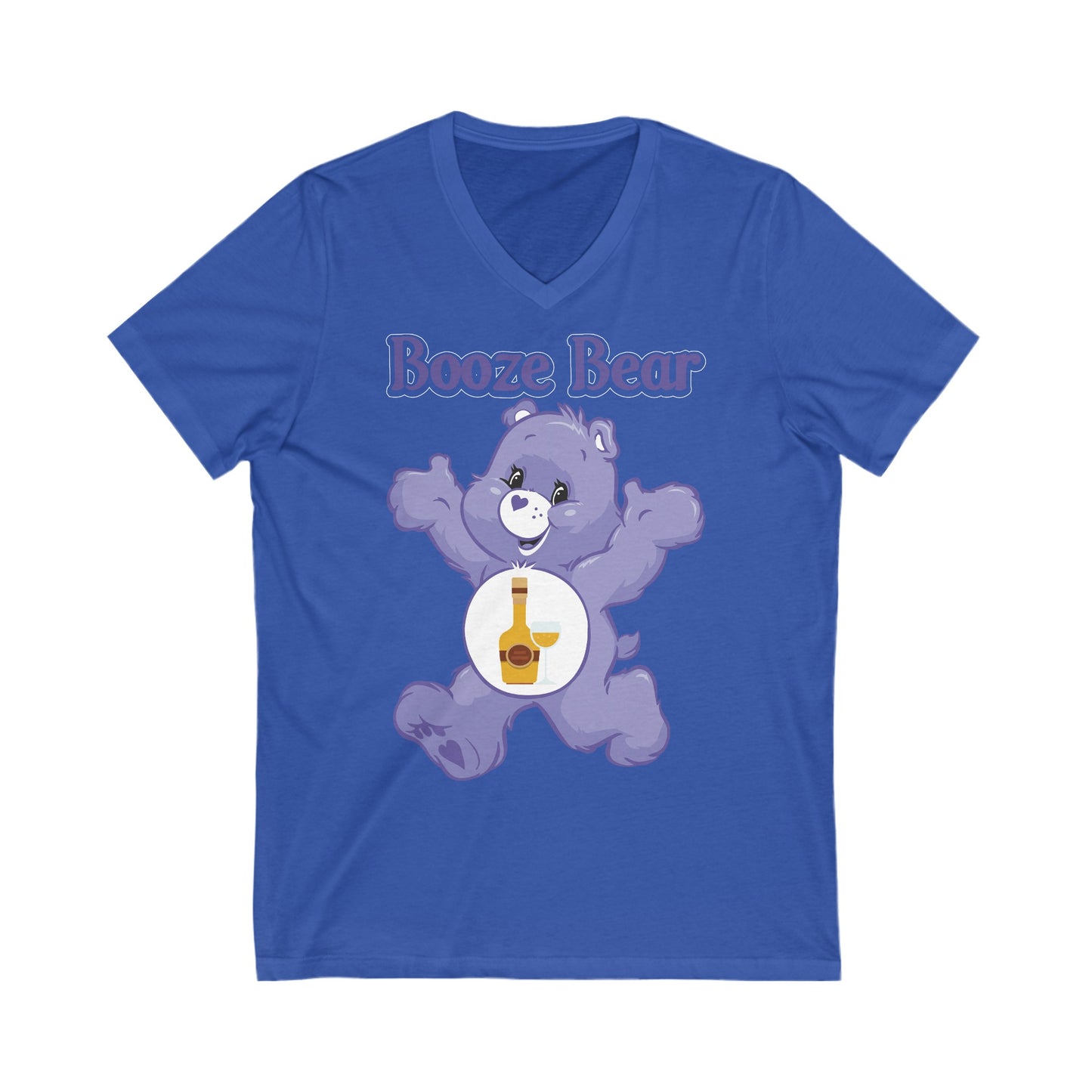 Booze Bear - Unisex Jersey Short Sleeve V-Neck Tee