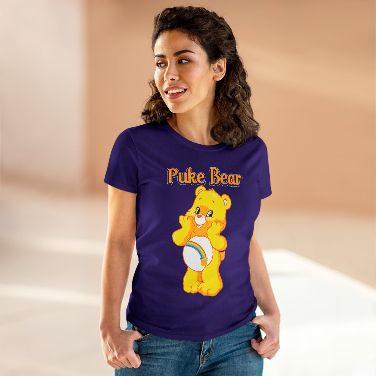 Puke Bear - Women's Midweight Cotton Tee