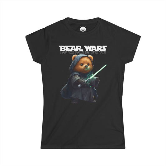 Bear Wars May The Paws Be With You - Women's Softstyle Tee